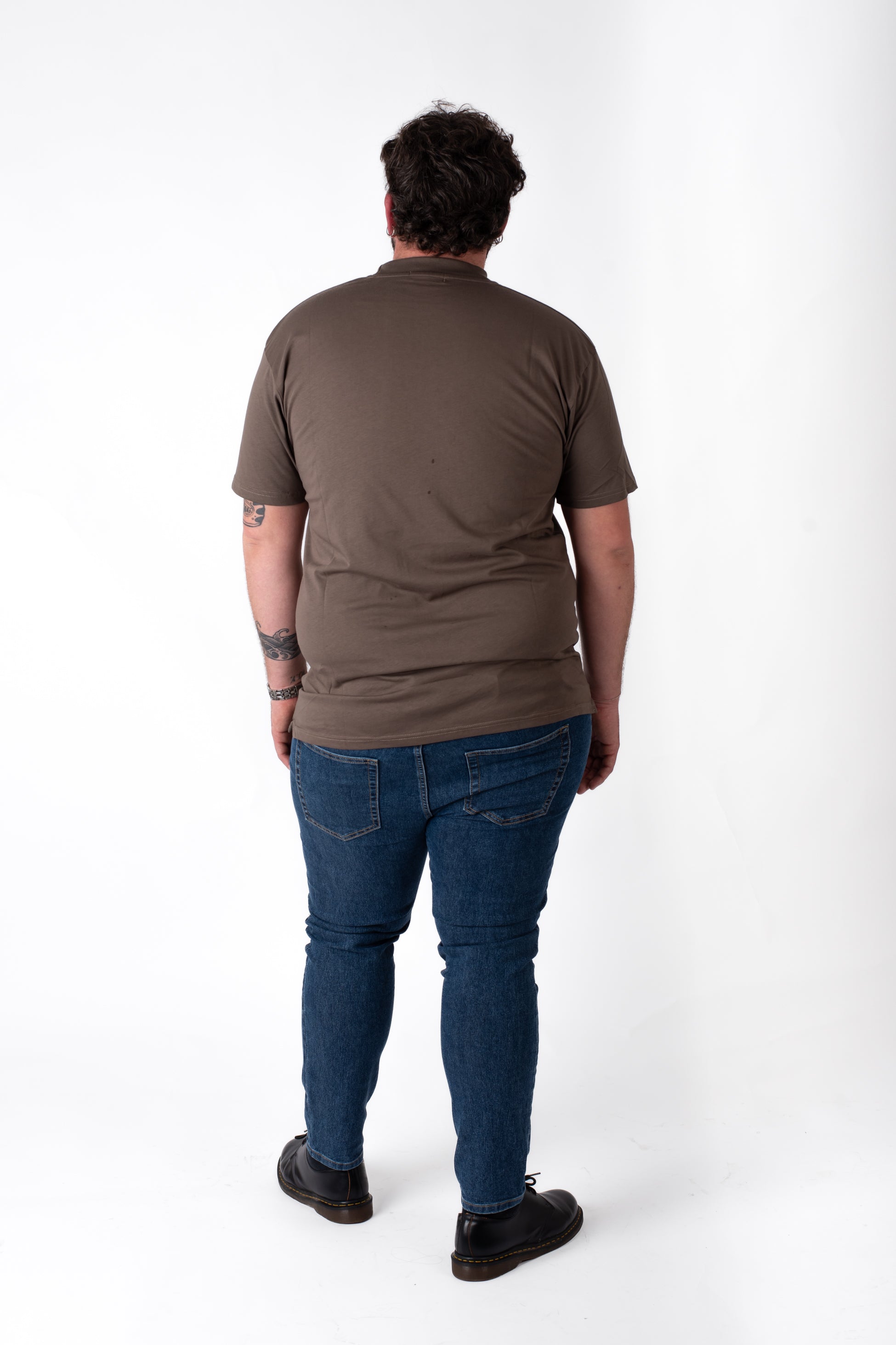 T-Shirt Fango Colletto in Costina Uomo Taglie Forti