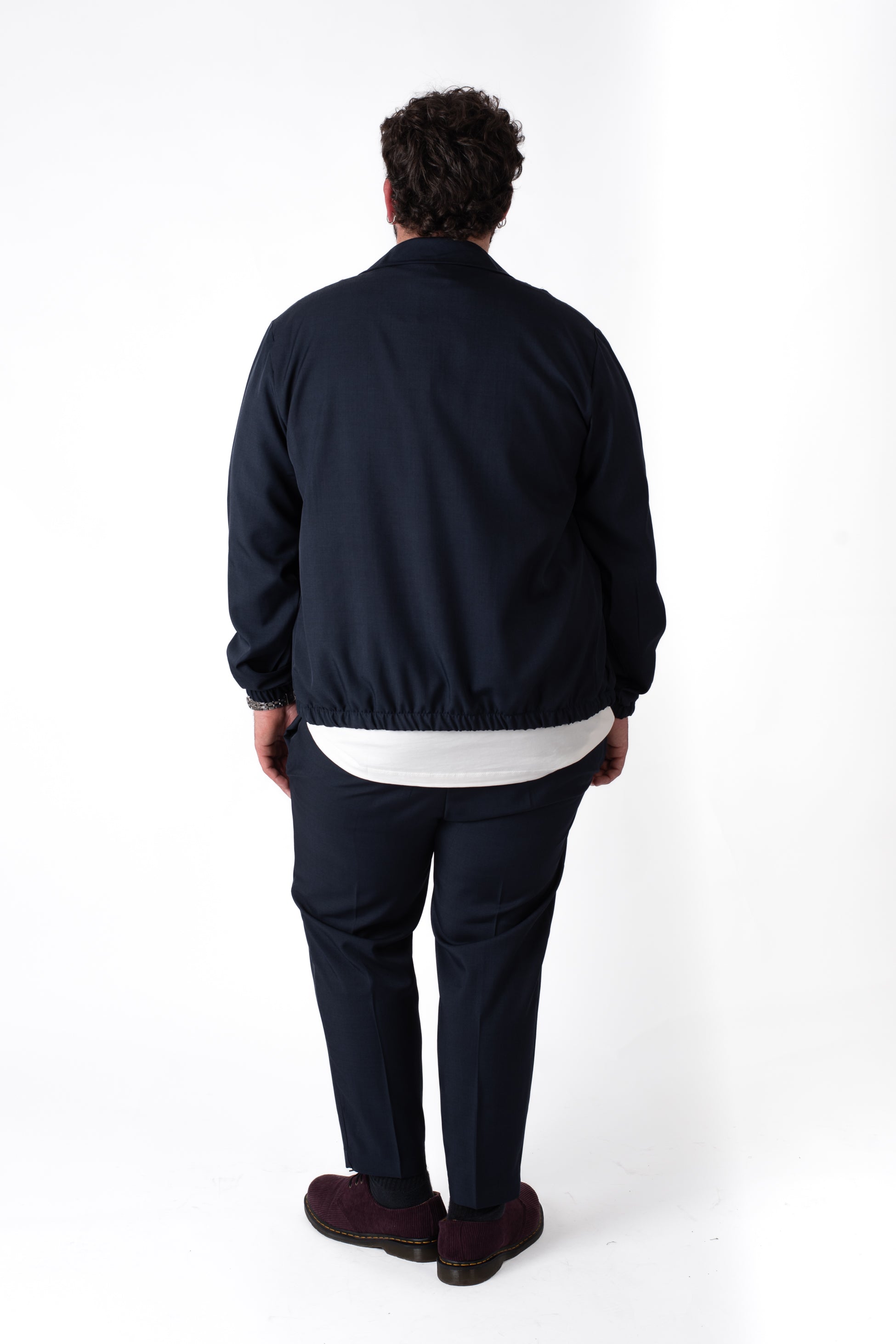 Giacca Blu Navy con Zip Uomo Taglie Forti