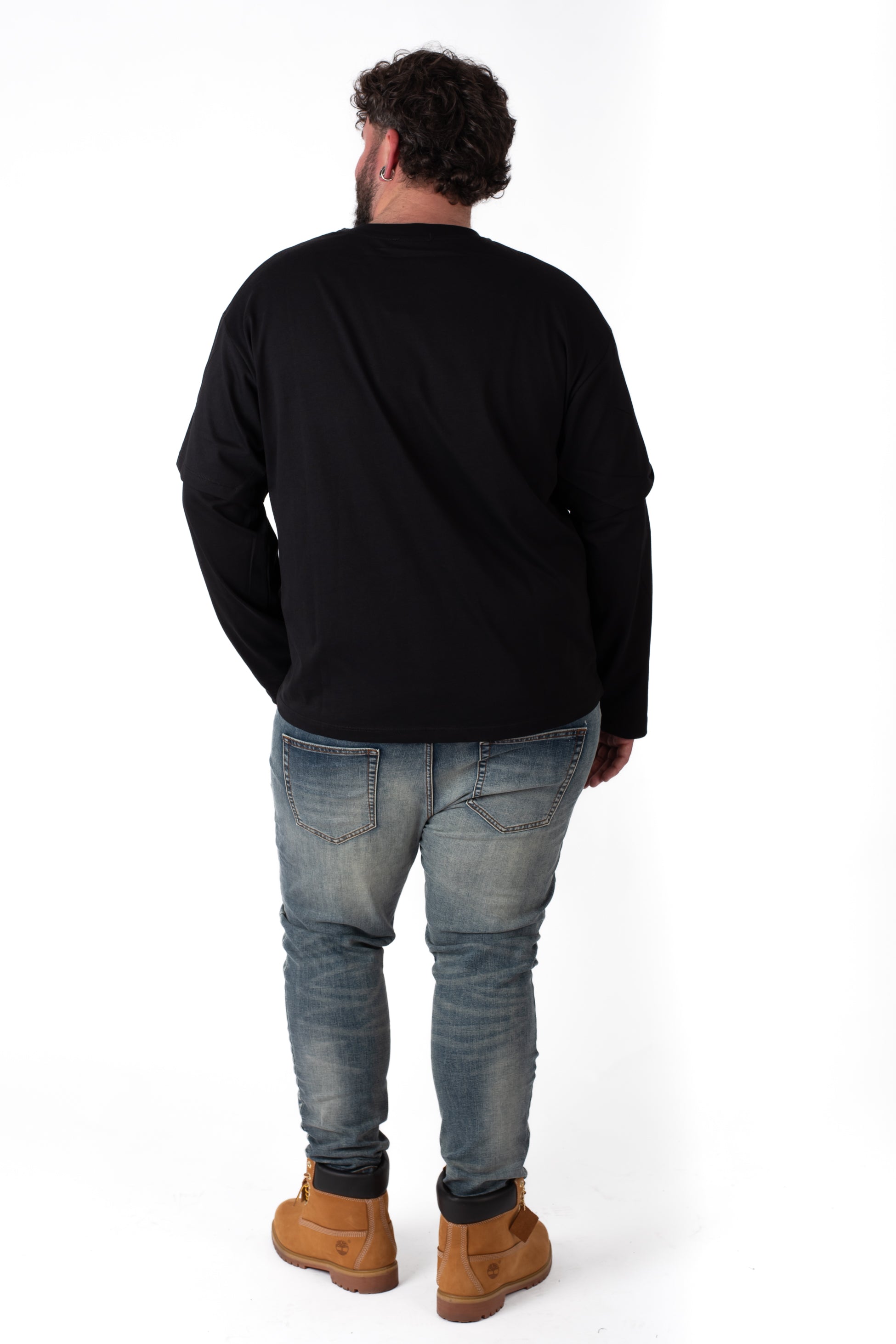 Jeans Regular Fit Strappati Effetto Vintage Uomo Taglie Forti