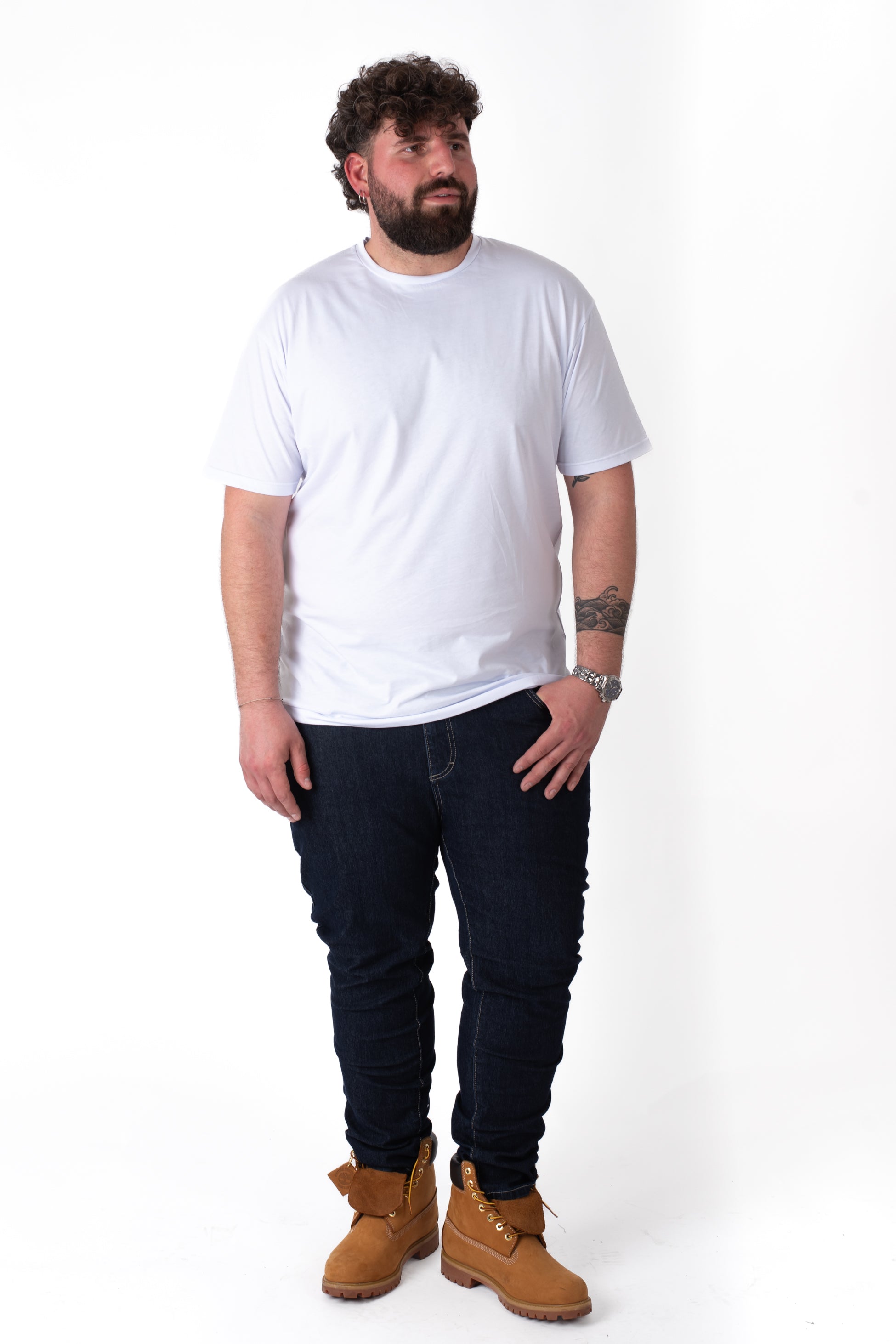 Jeans Regular Fit Blu Scuro Denim Elasticizzato Uomo Taglie Forti