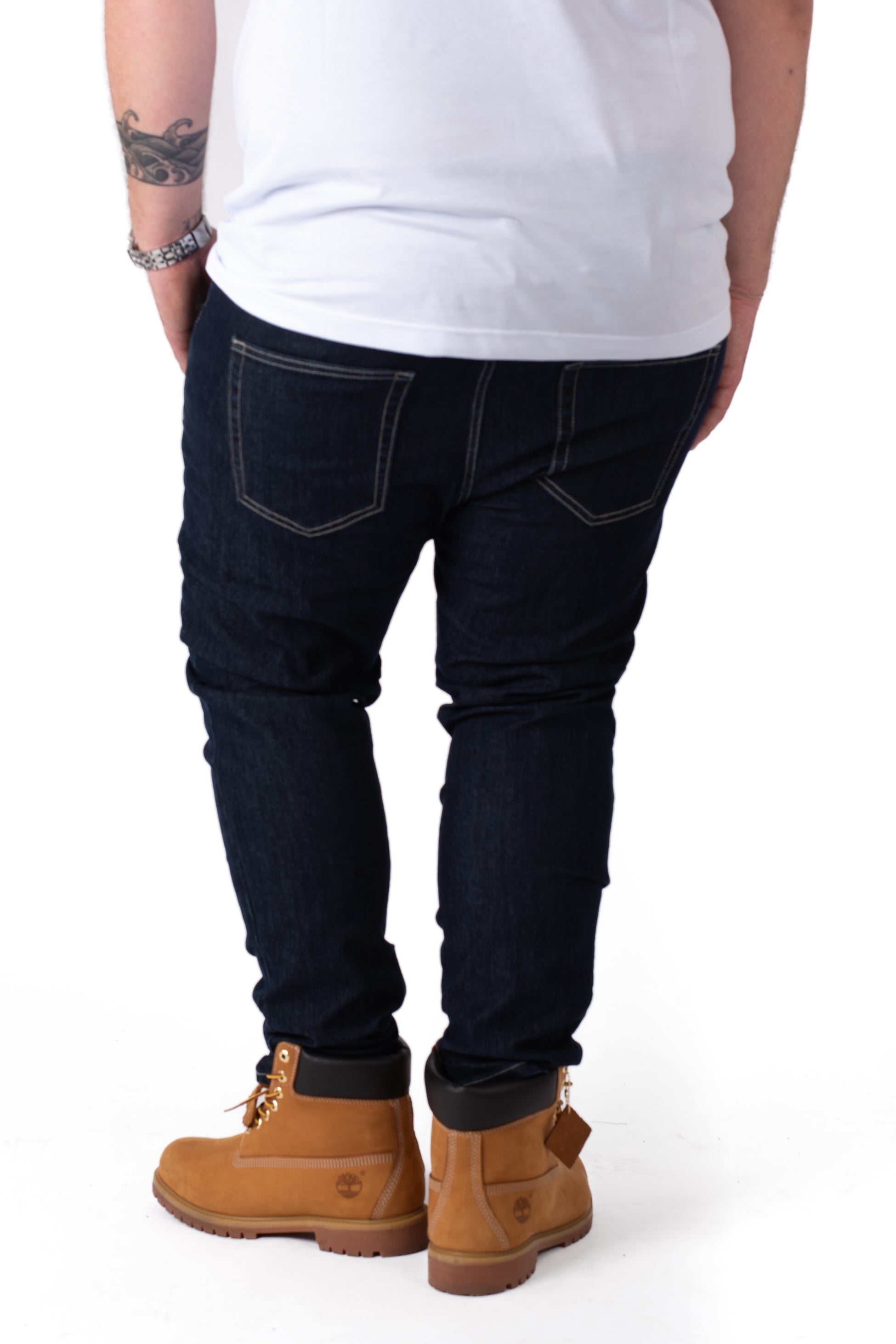 Jeans Regular Fit Blu Scuro Denim Elasticizzato Uomo Taglie Forti