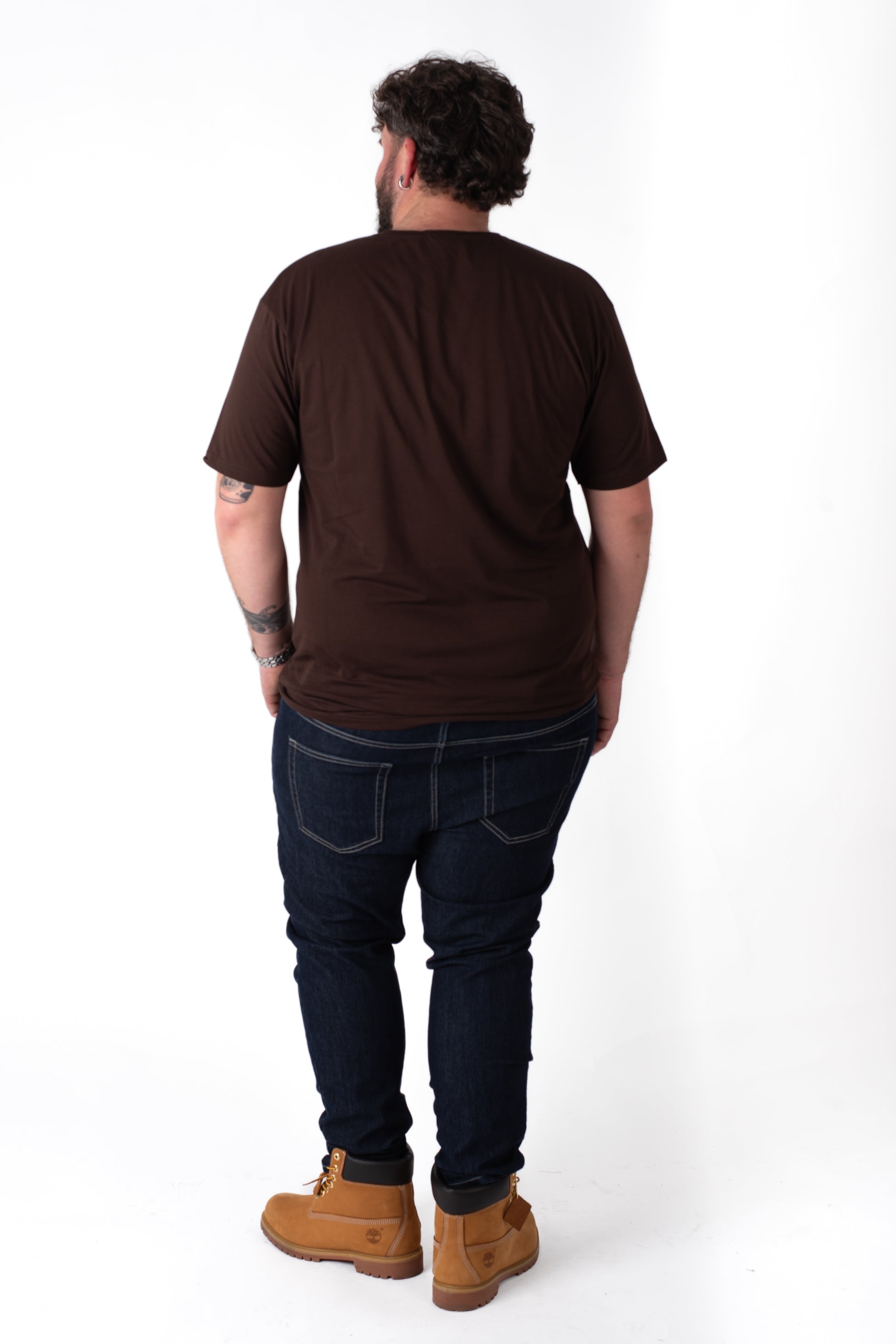 T-Shirt Cioccolato Basic Uomo Taglie Forti