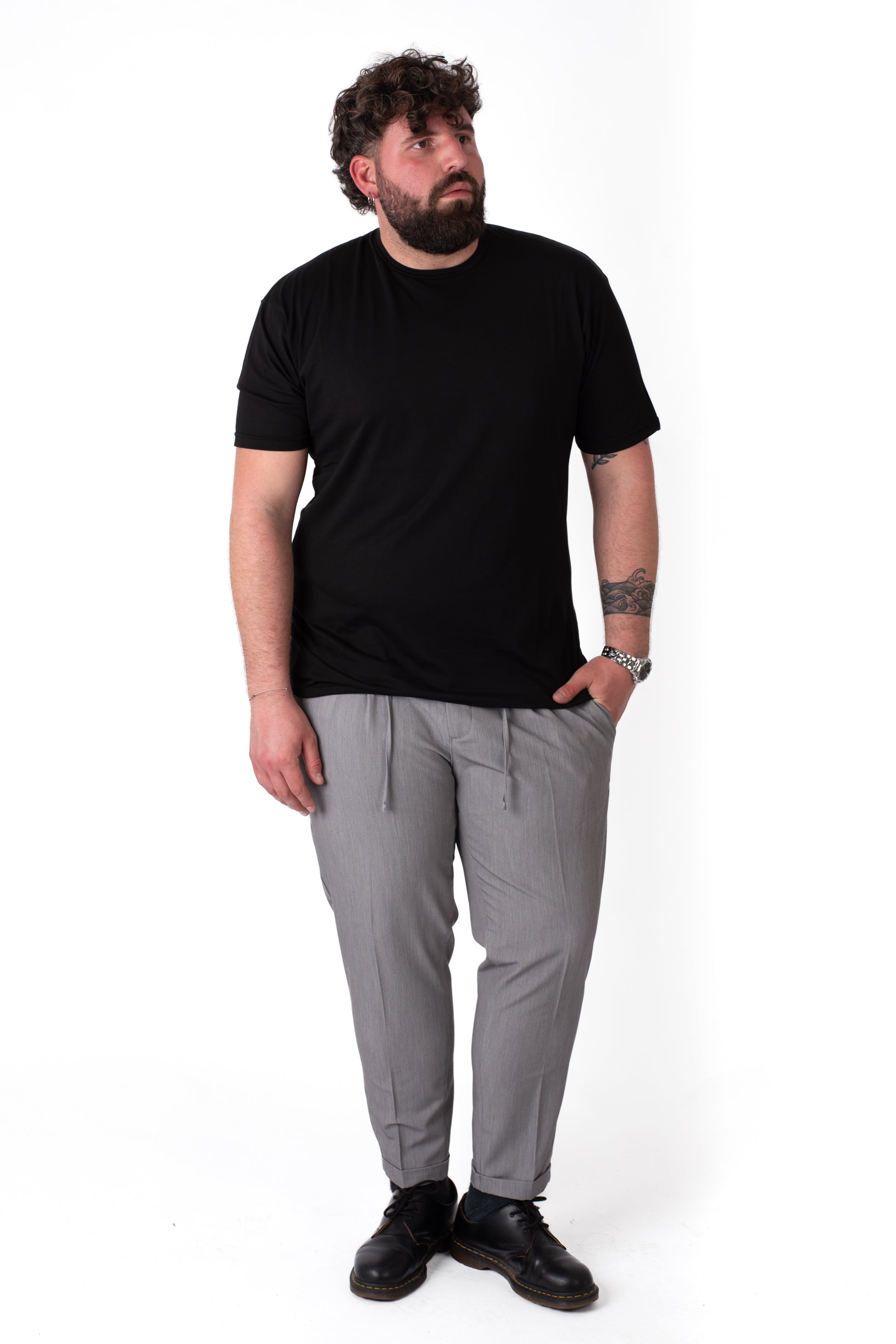 T-Shirt Nera Basic Uomo Taglie Forti