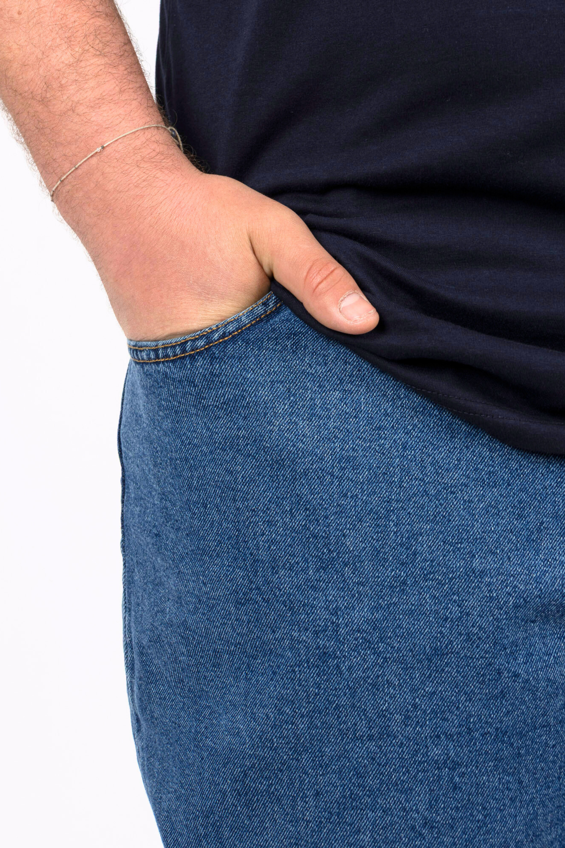 Jeans Blu Medio Baggy Fit Uomo Taglie Forti
