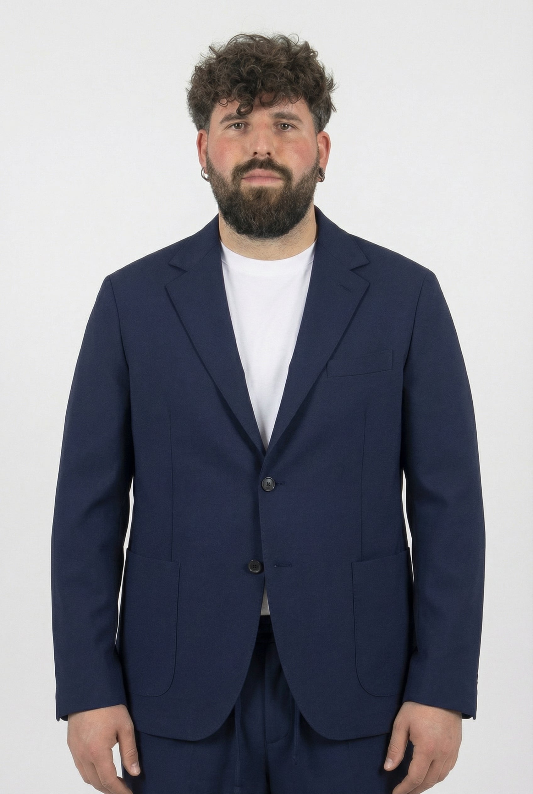 Giacca Blu Navy Uomo Taglie Forti