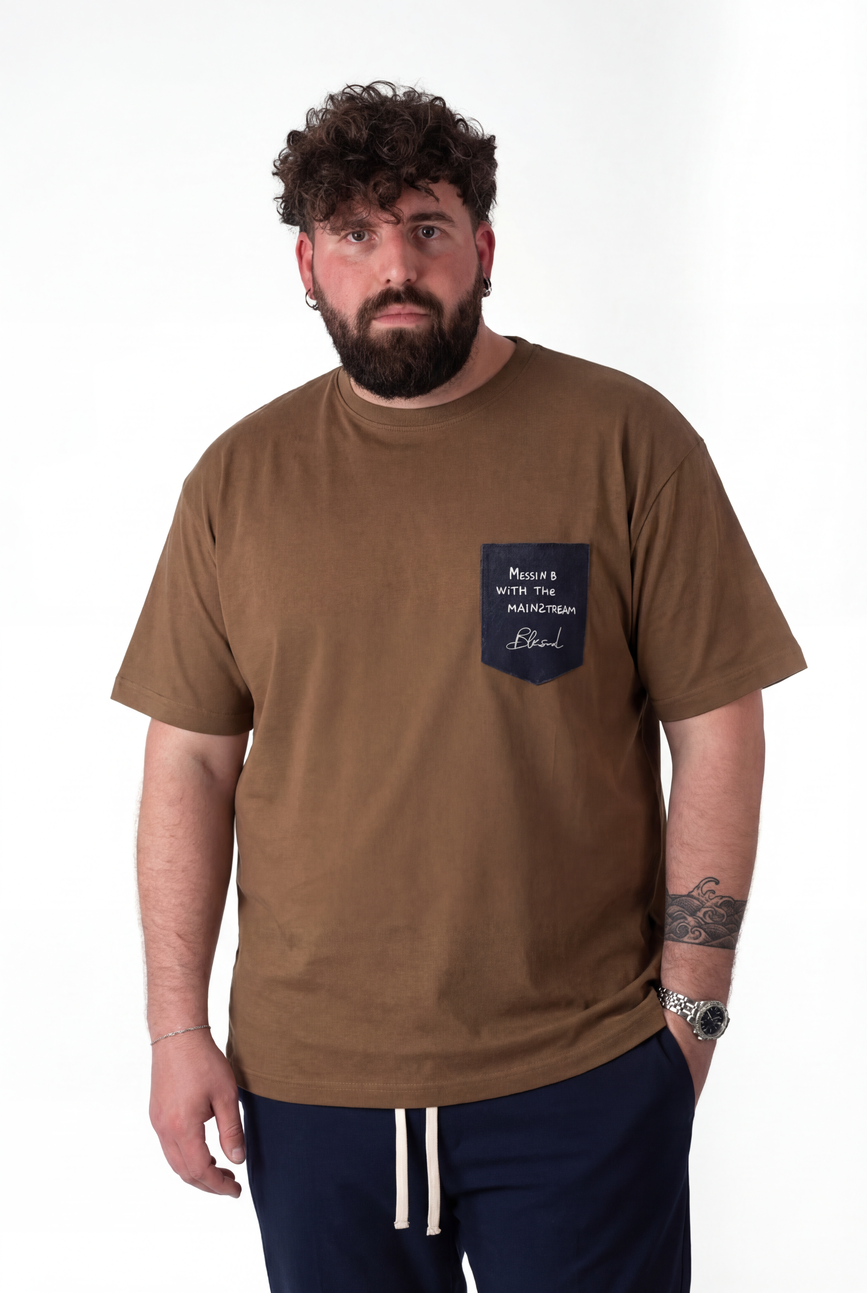 T-Shirt Moro con Taschino Uomo Taglie Forti