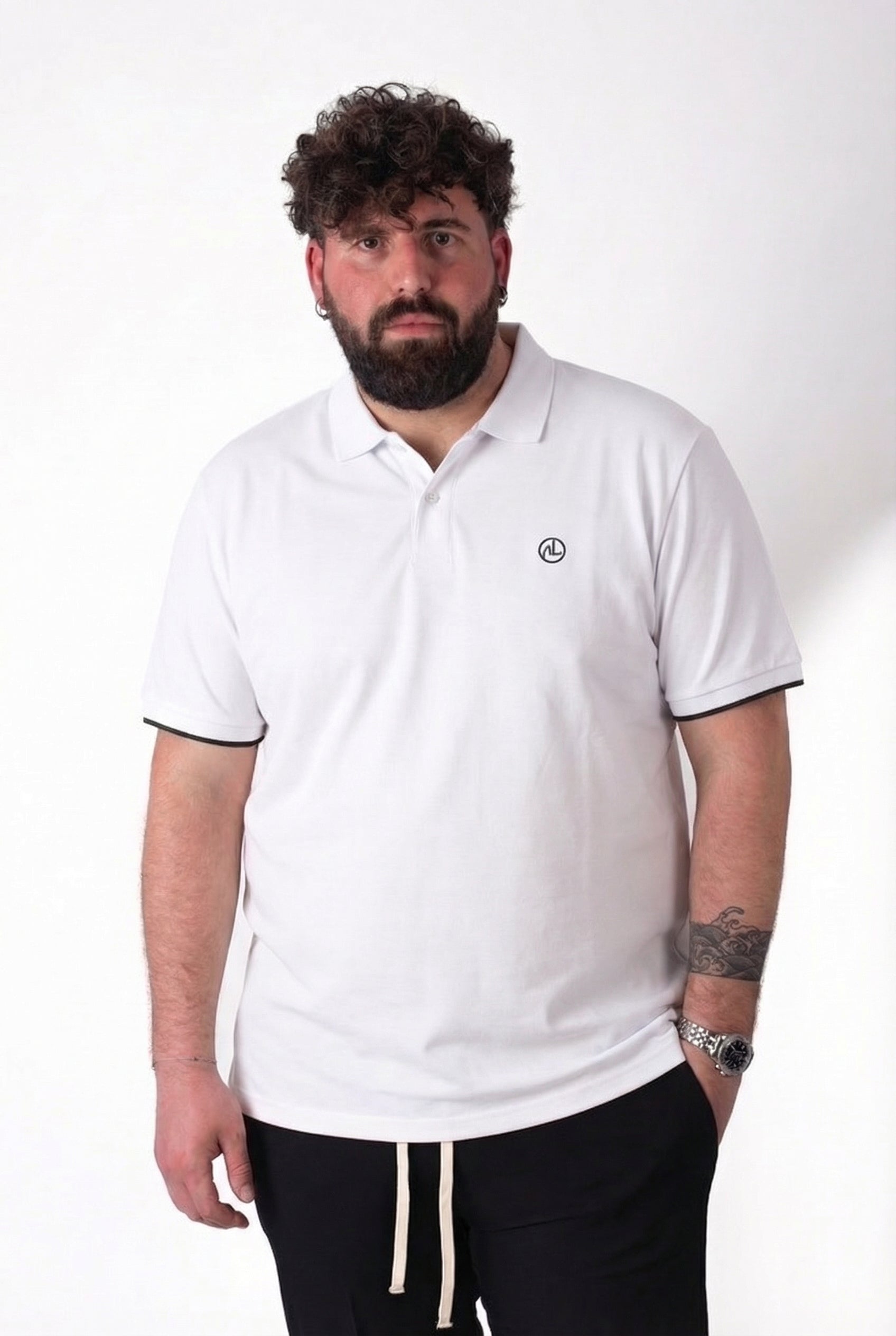 Polo Bianca in cotone Uomo Taglie Forti