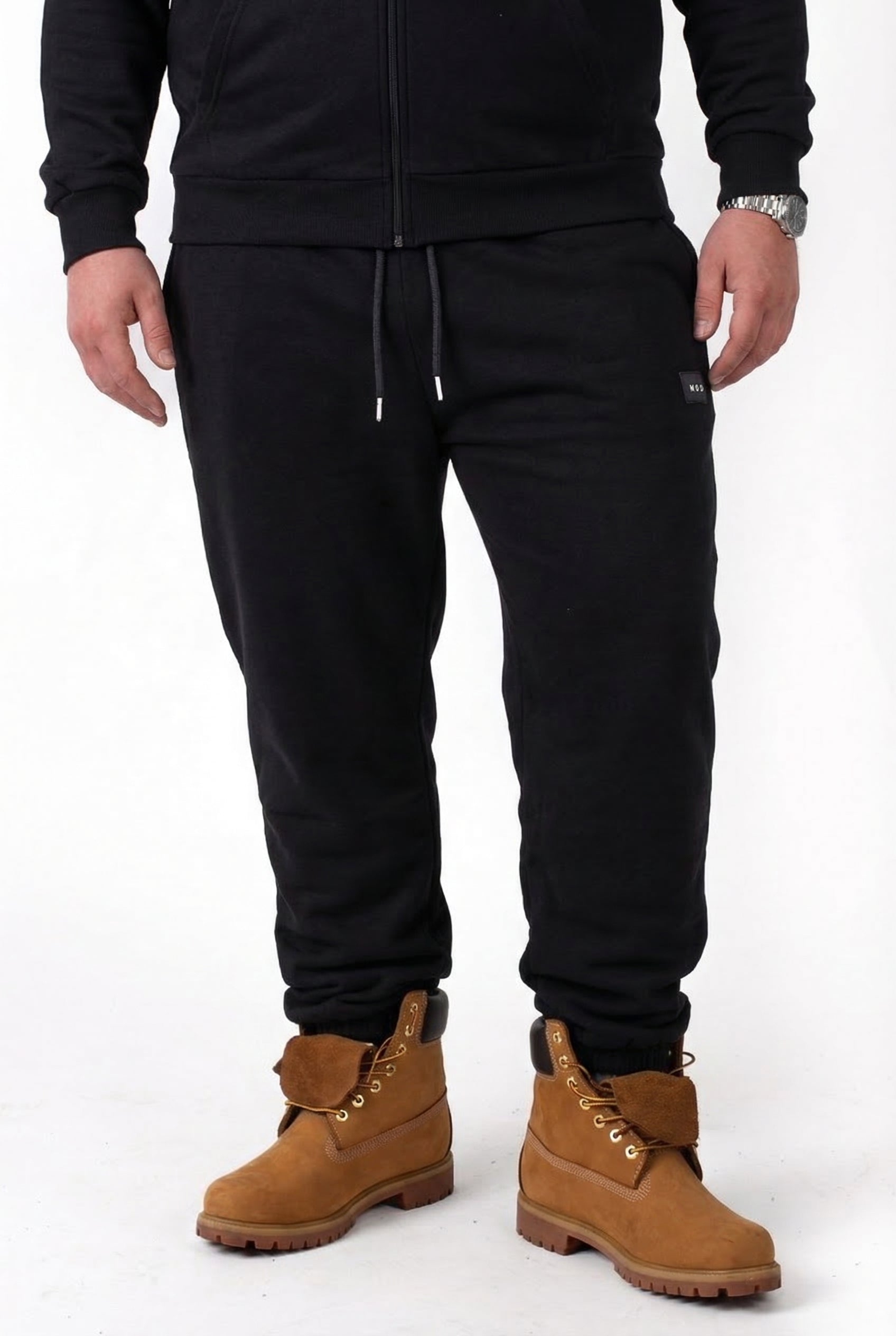 Jogger Neri Cotone Felpato Uomo Taglie Forti