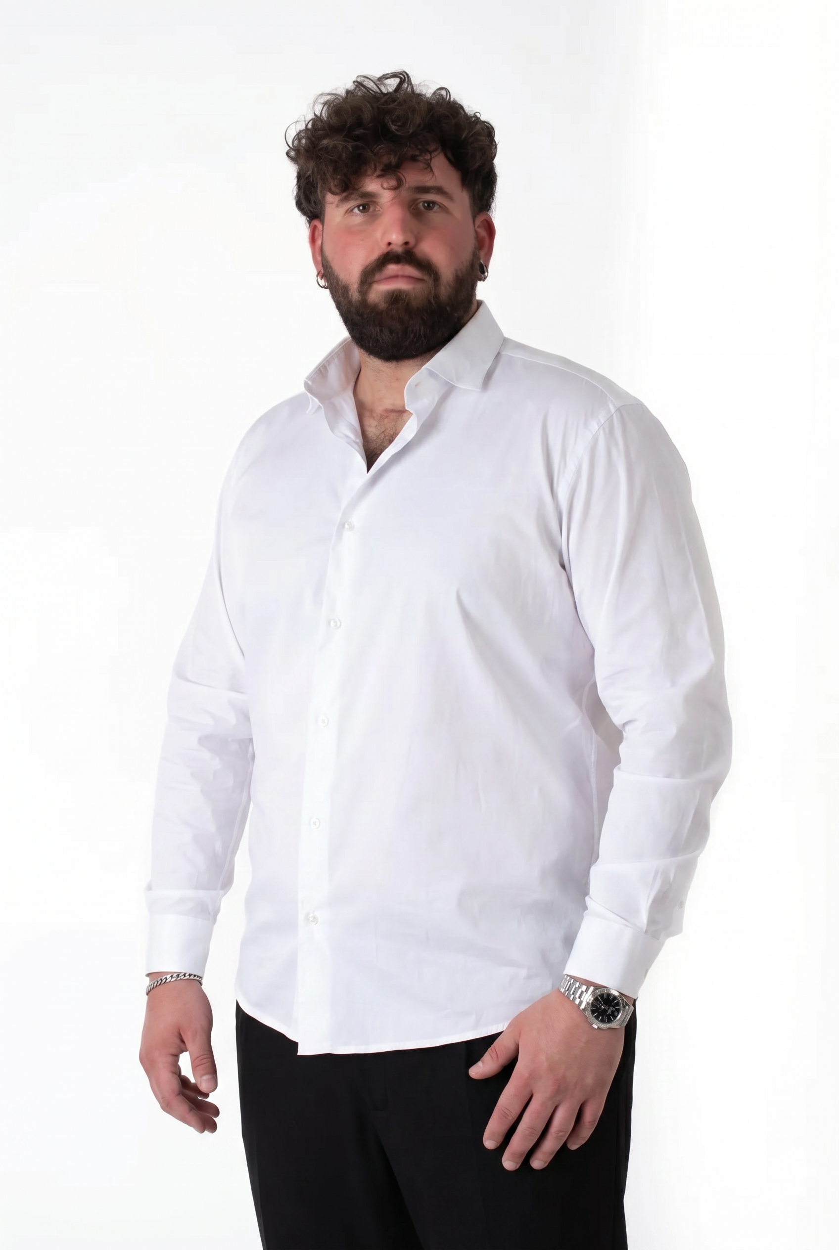 Camicia MaxFort Bianca Colletto Classico Uomo Taglie Forti