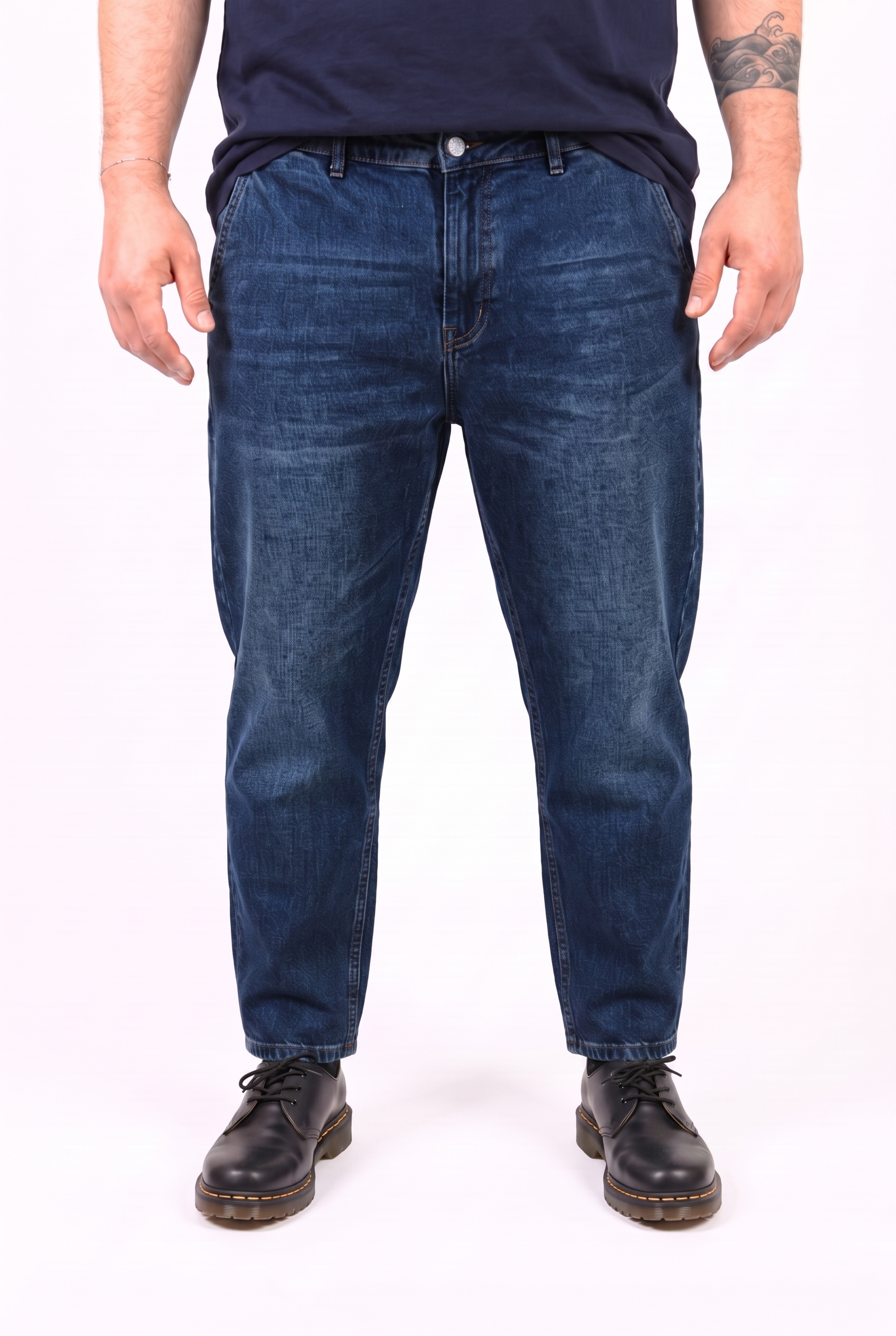Jeans Roma Blu Scuro Tasca America Uomo Taglie Forti