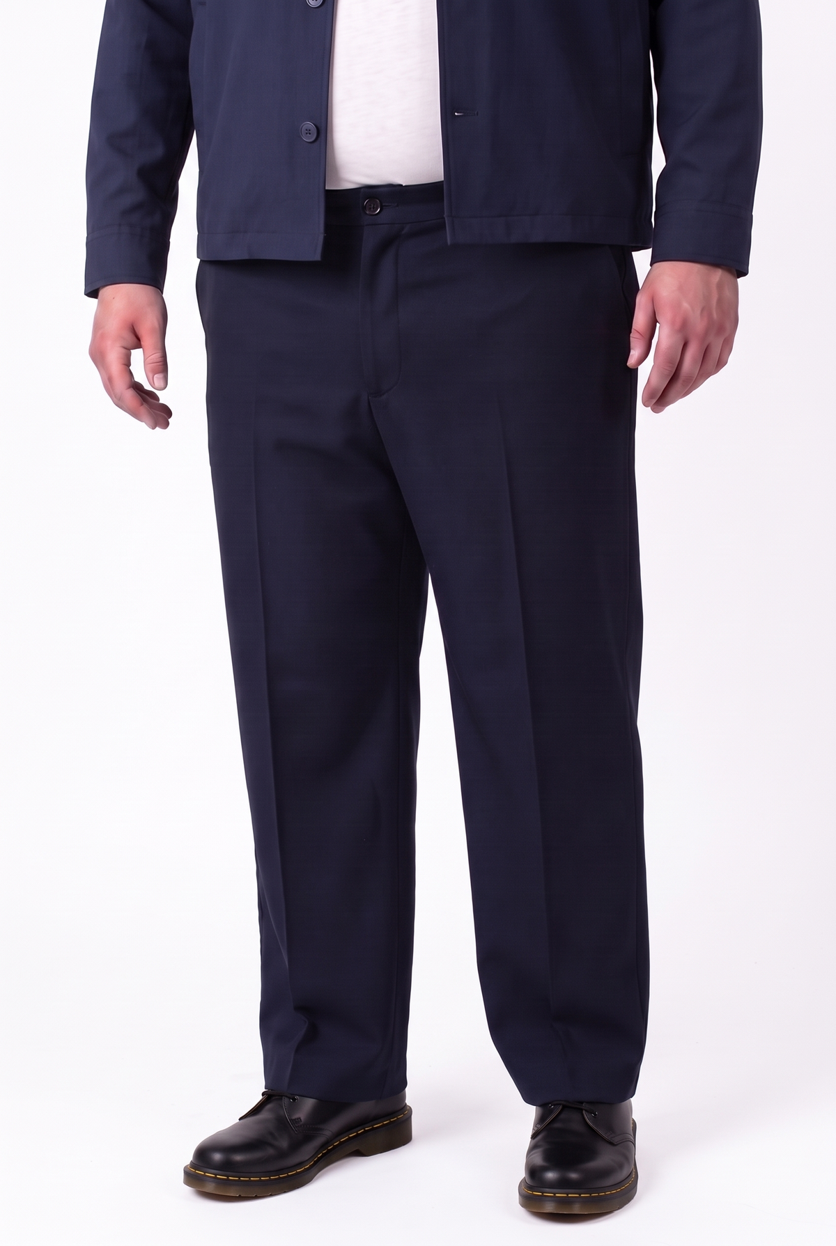 Pantalone Elegante Tokyo Blu Navy Gamba Larga Uomo Taglie Forti