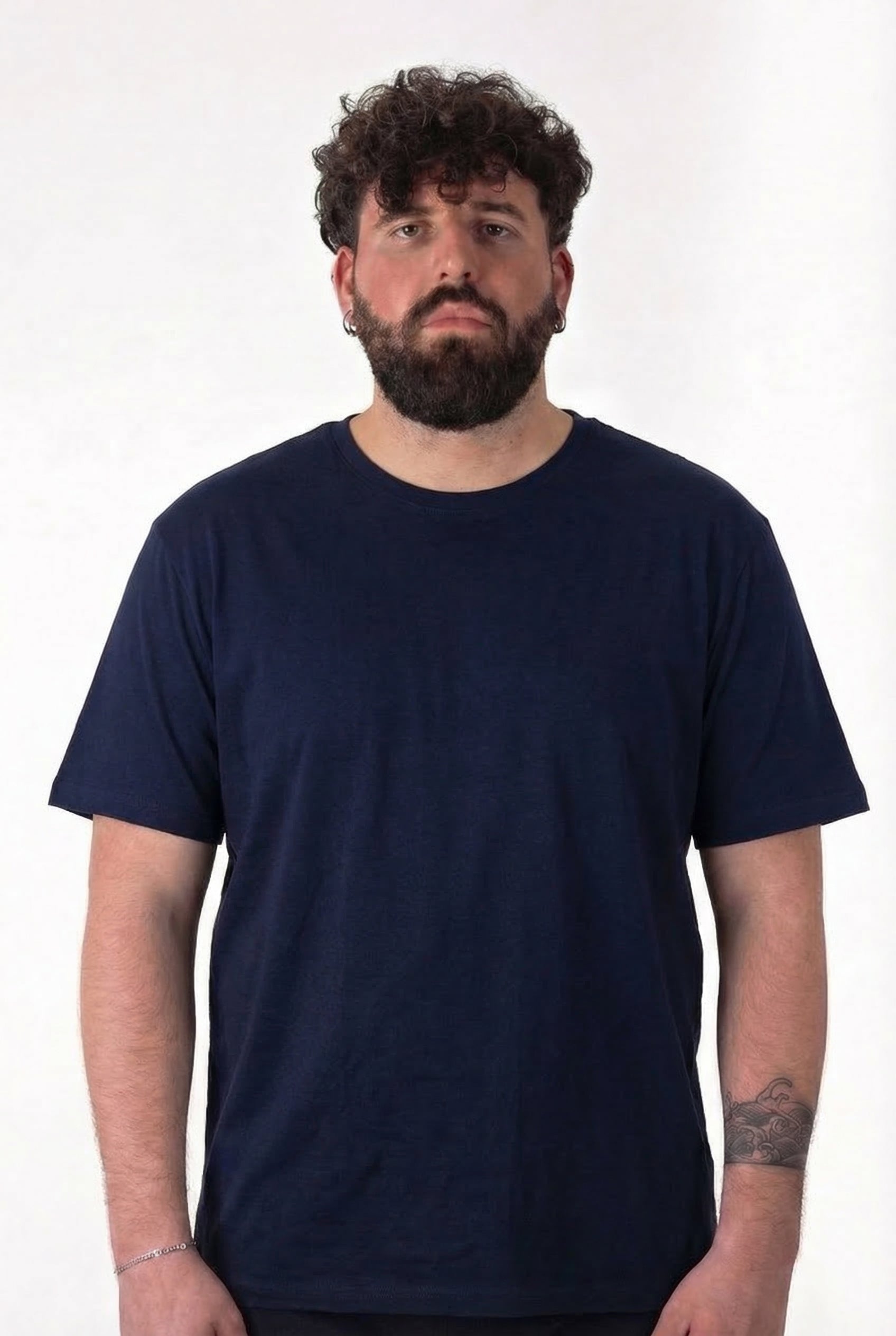 Maglia Intima Girocollo Maxfort Blu Cotone Uomo Taglie Forti