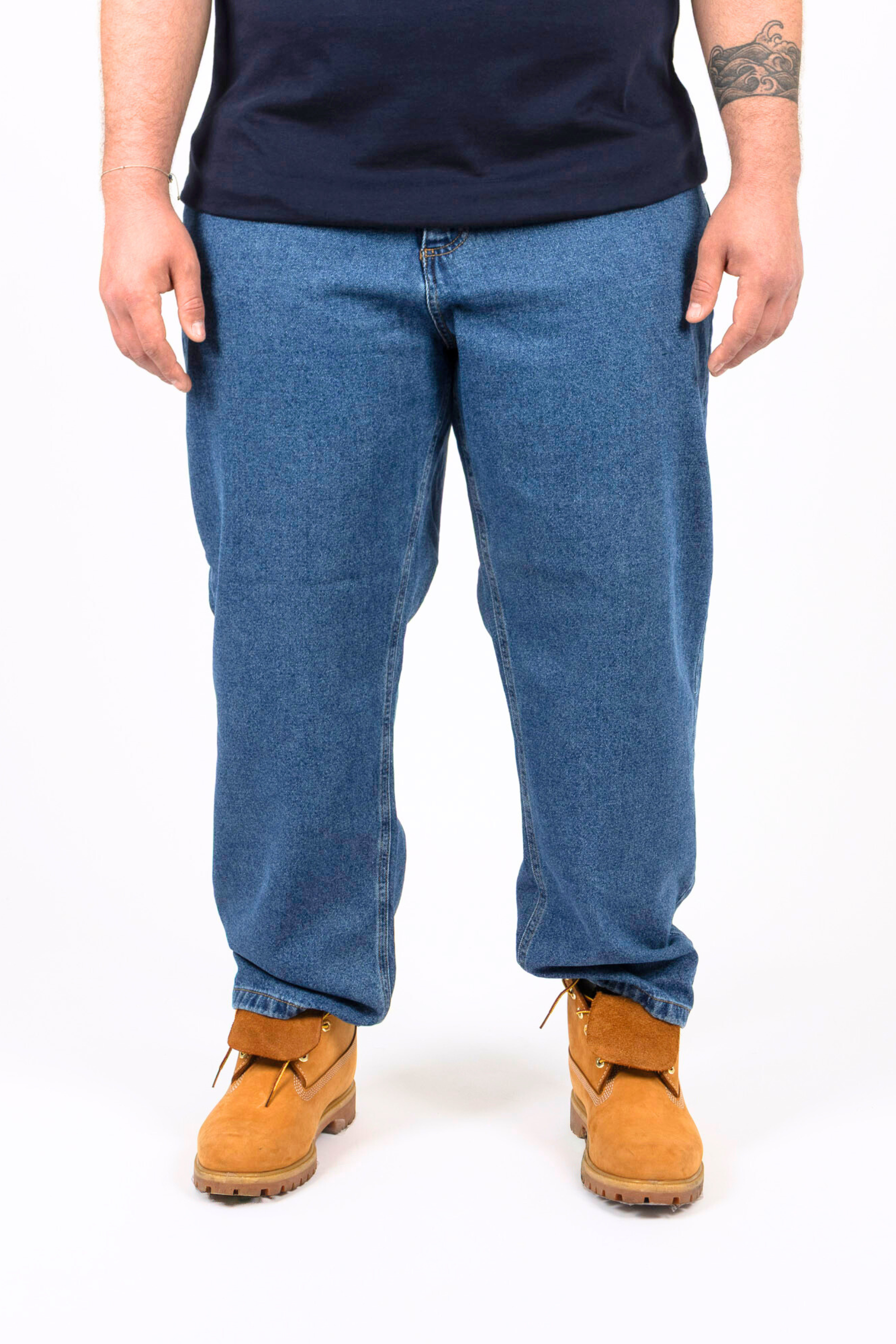 Jeans Blu Medio Baggy Fit Uomo Taglie Forti