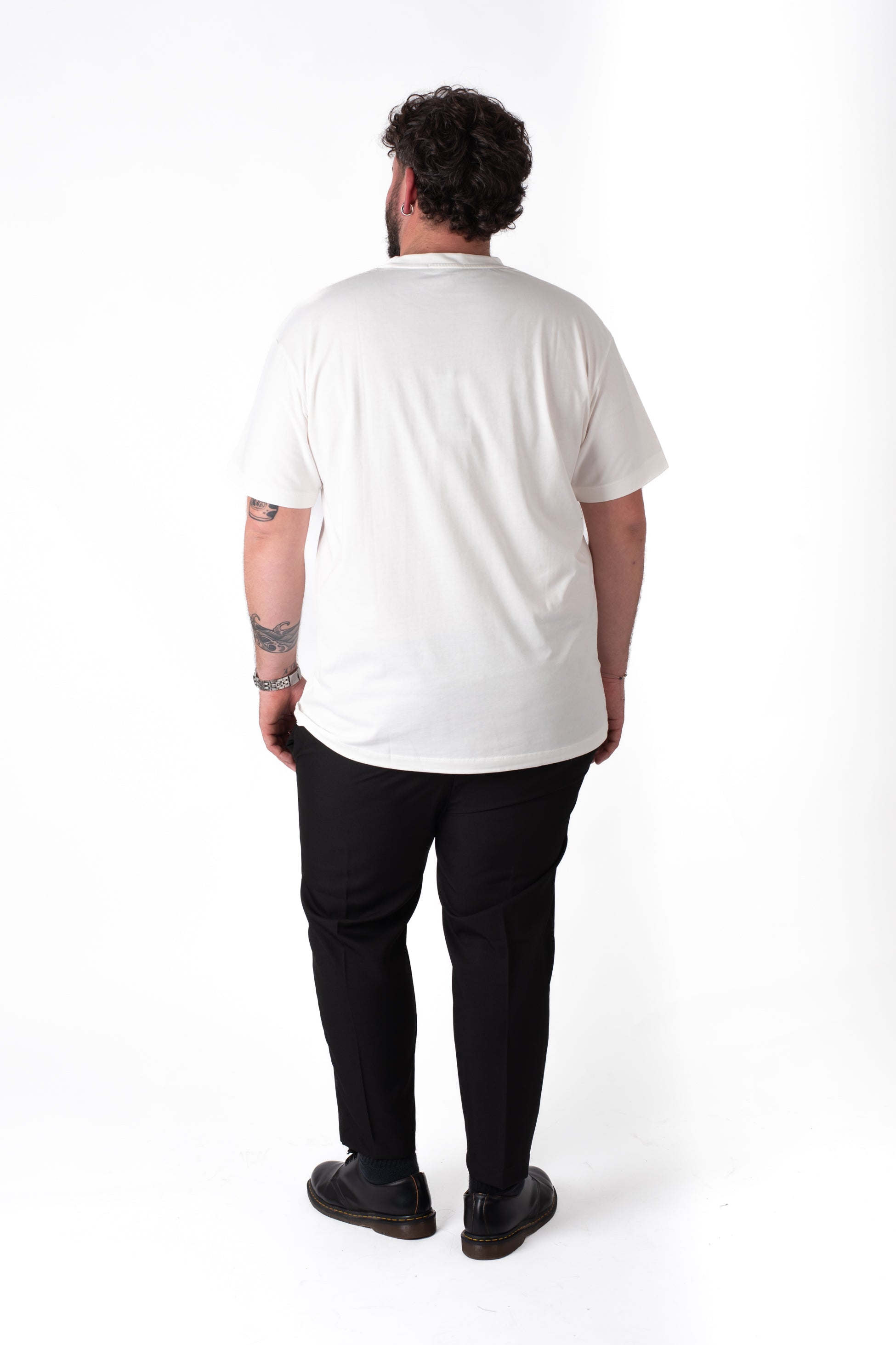 T-Shirt Bianca con Taschino Uomo Taglie Forti