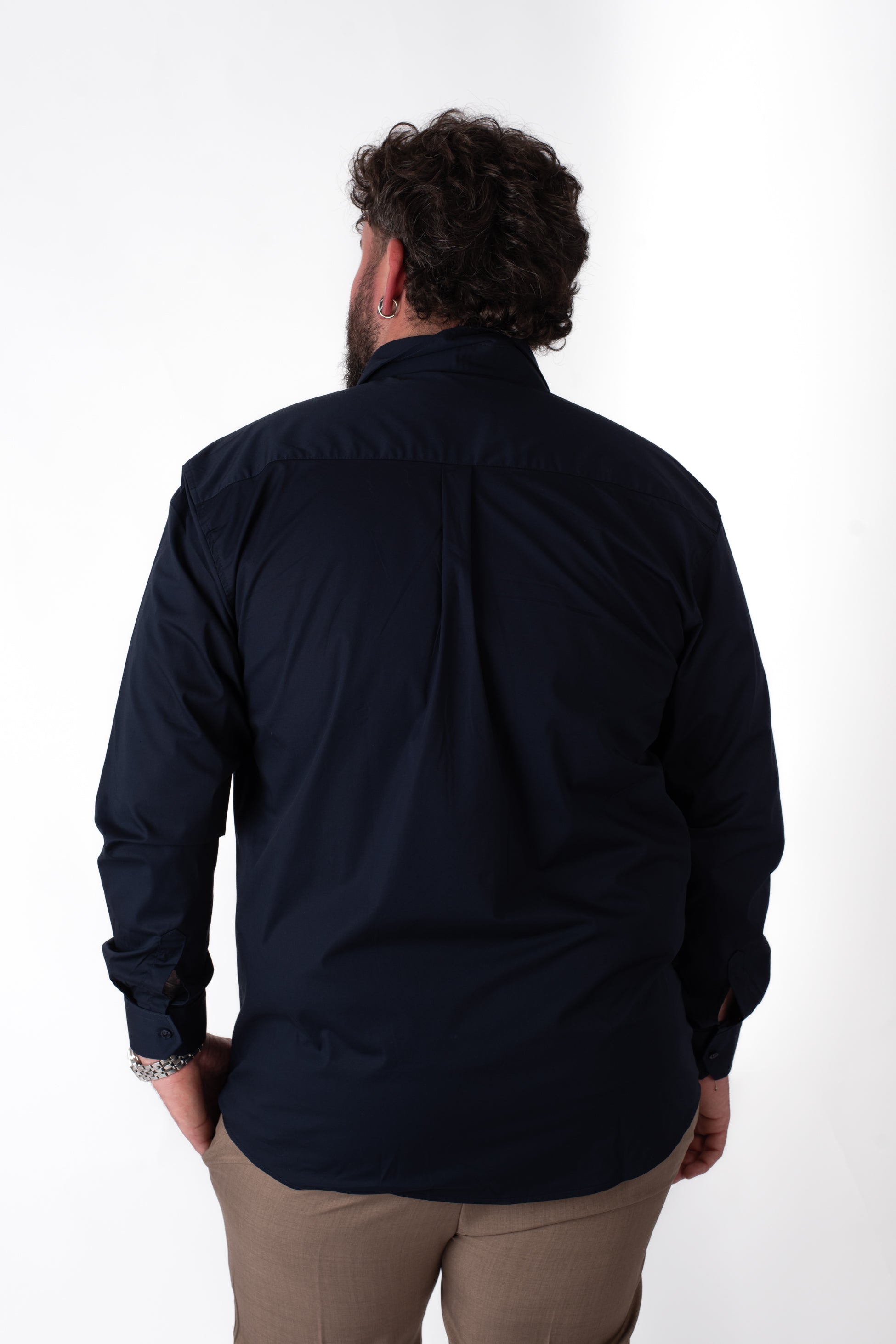 Camicia Blu Navy Uomo Taglie Forti