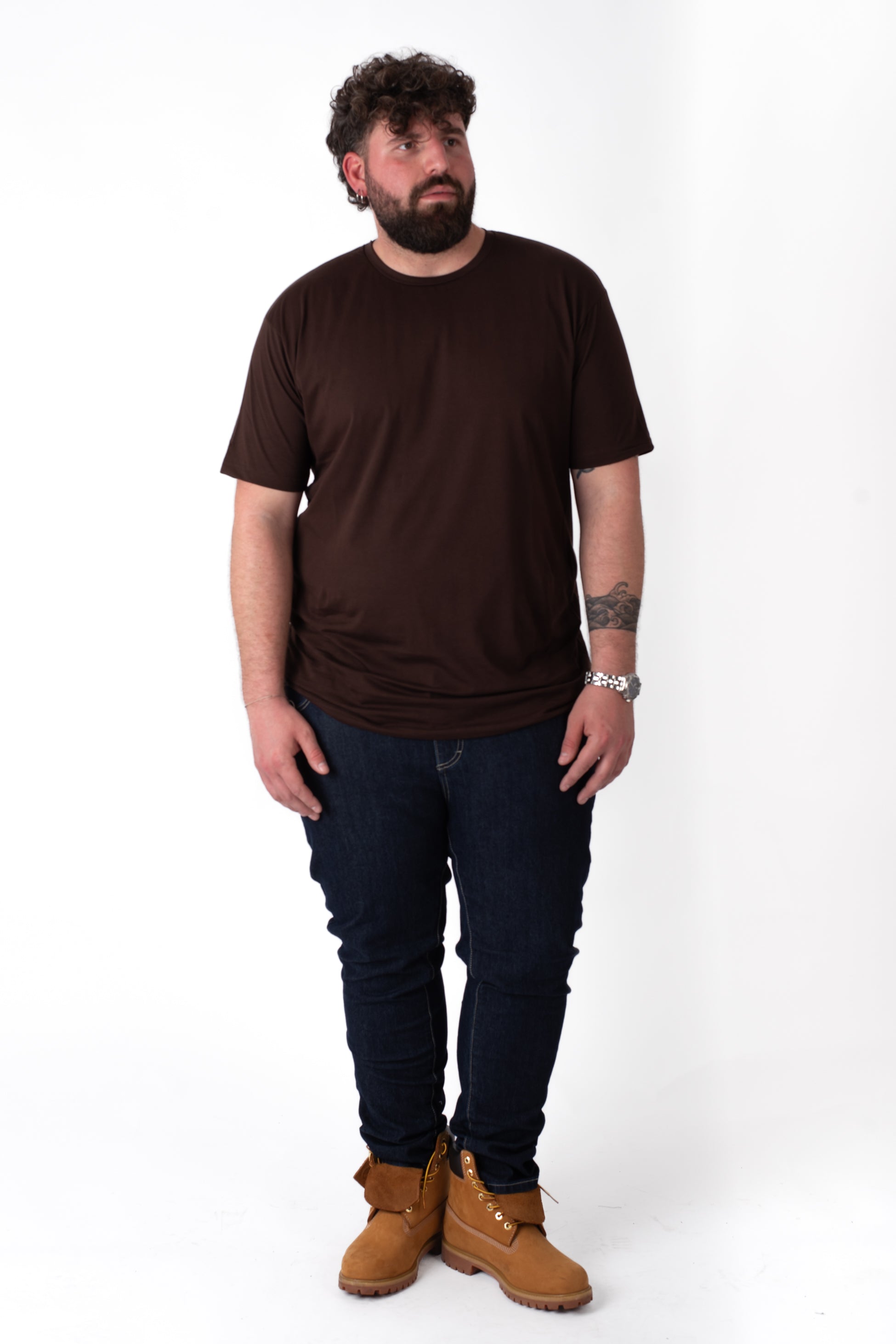 T-Shirt Cioccolato Basic Uomo Taglie Forti