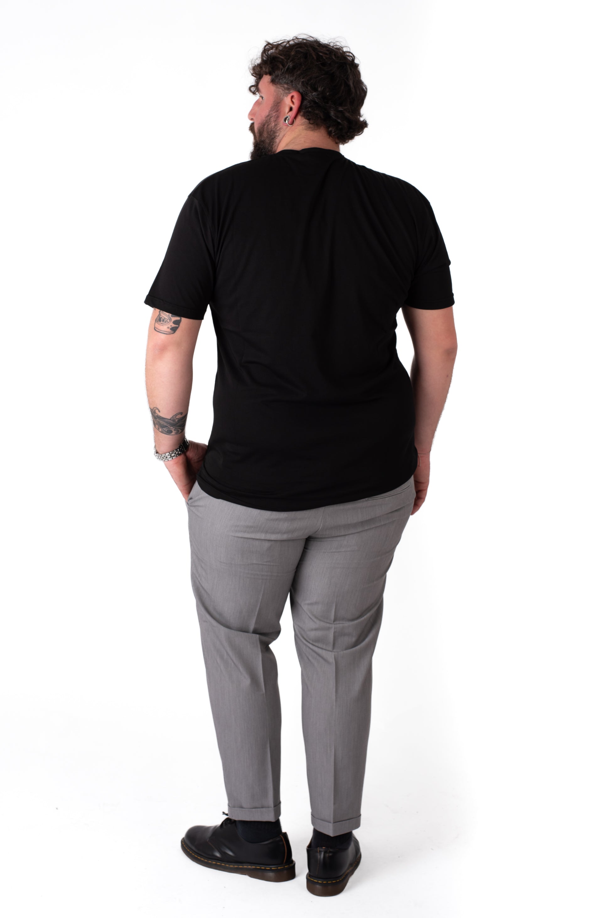 T-Shirt Nera Basic Uomo Taglie Forti