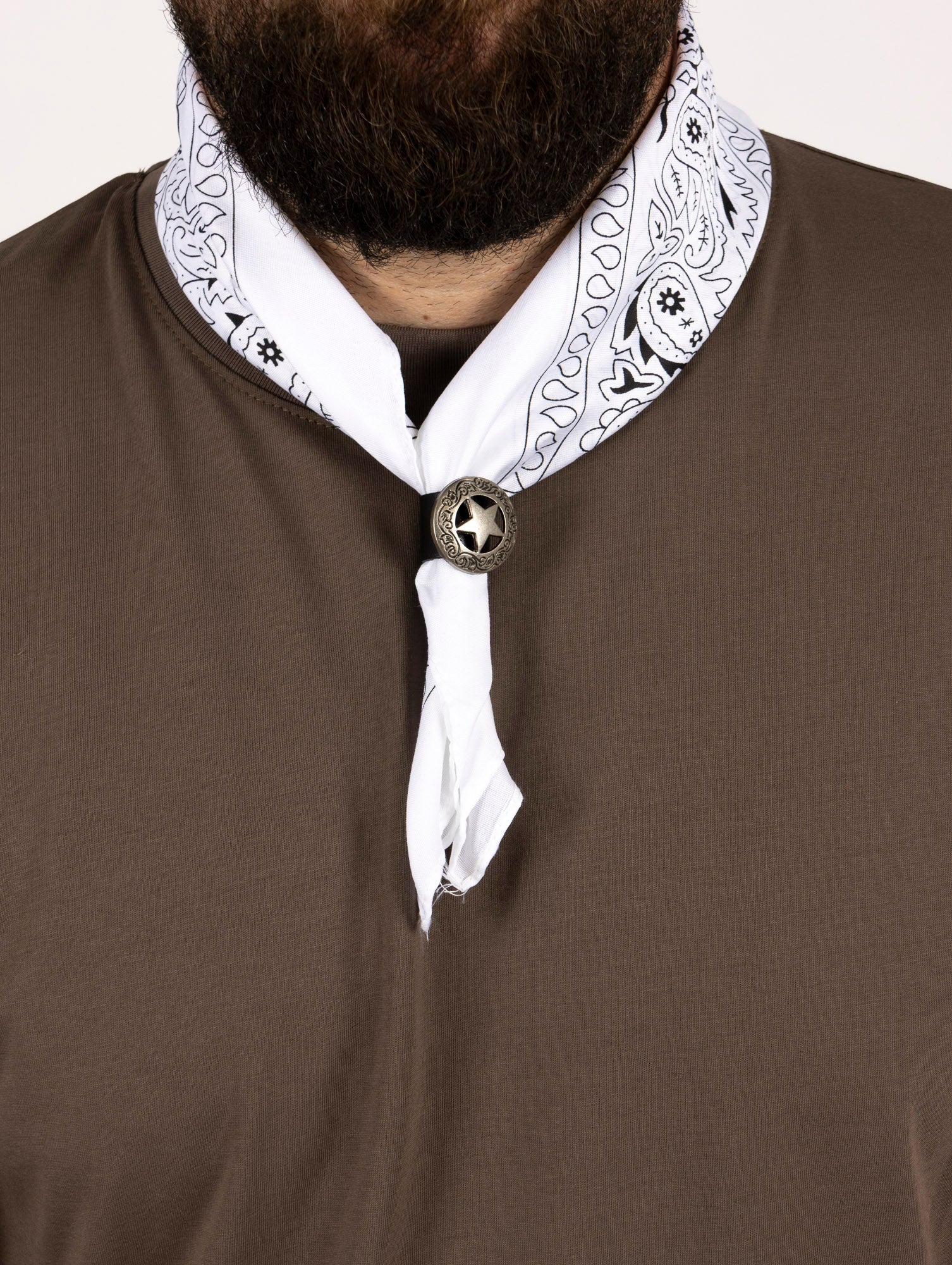 Bandana Bianca Paisley con Fermaglio Stella