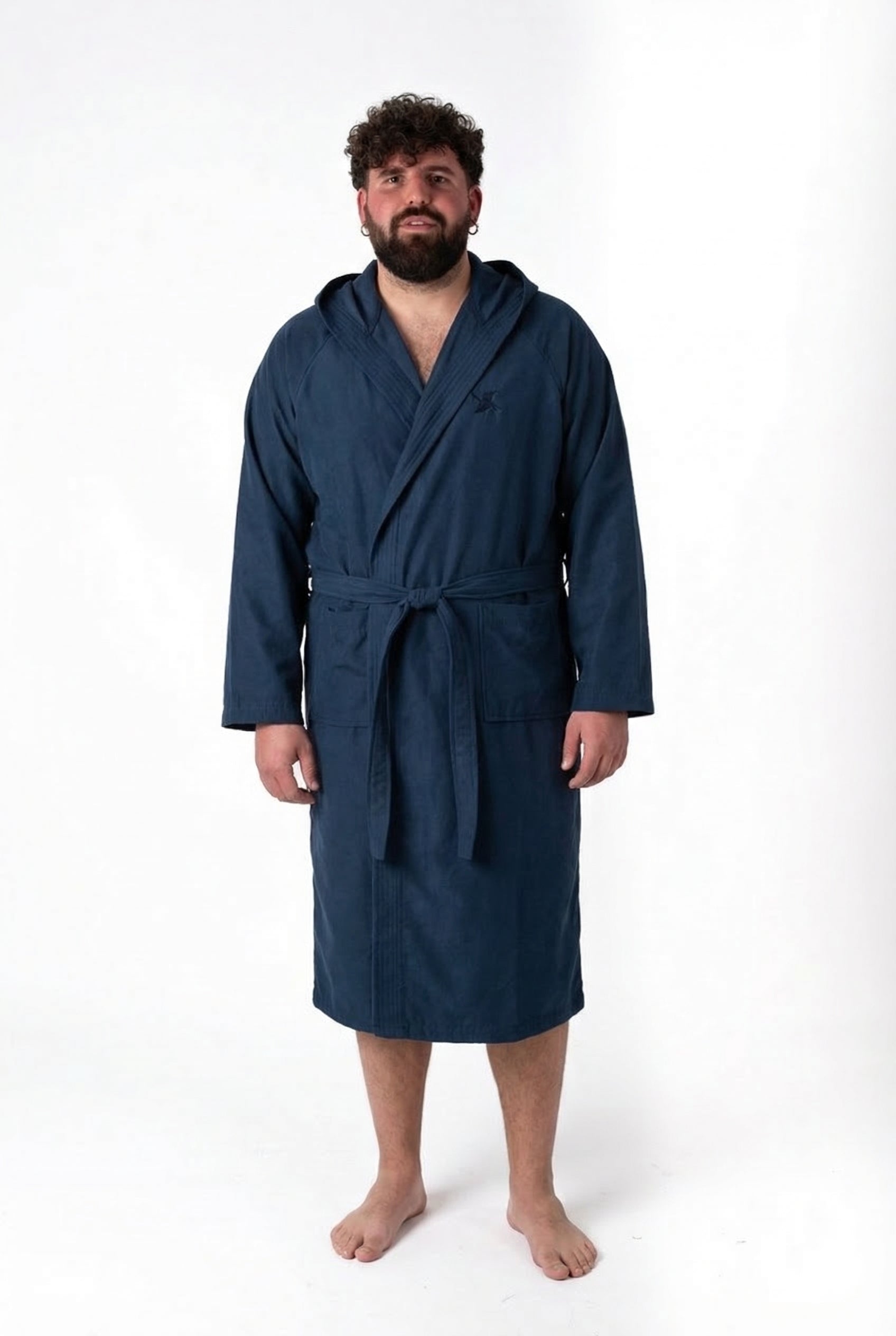 Accappatoio in Microfibra Blu Uomo Taglie Forti