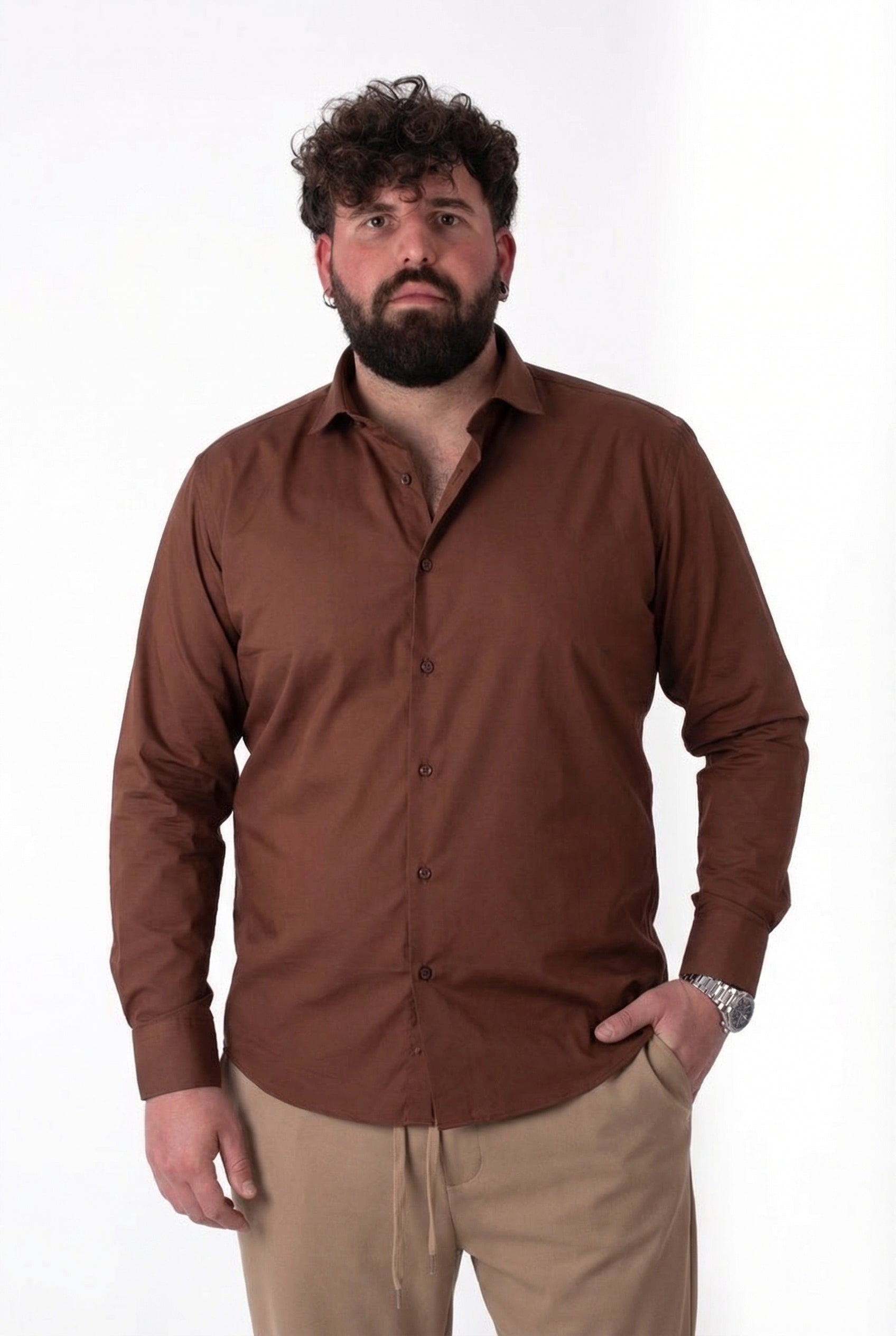 Camicia Mattone Uomo Taglie Forti