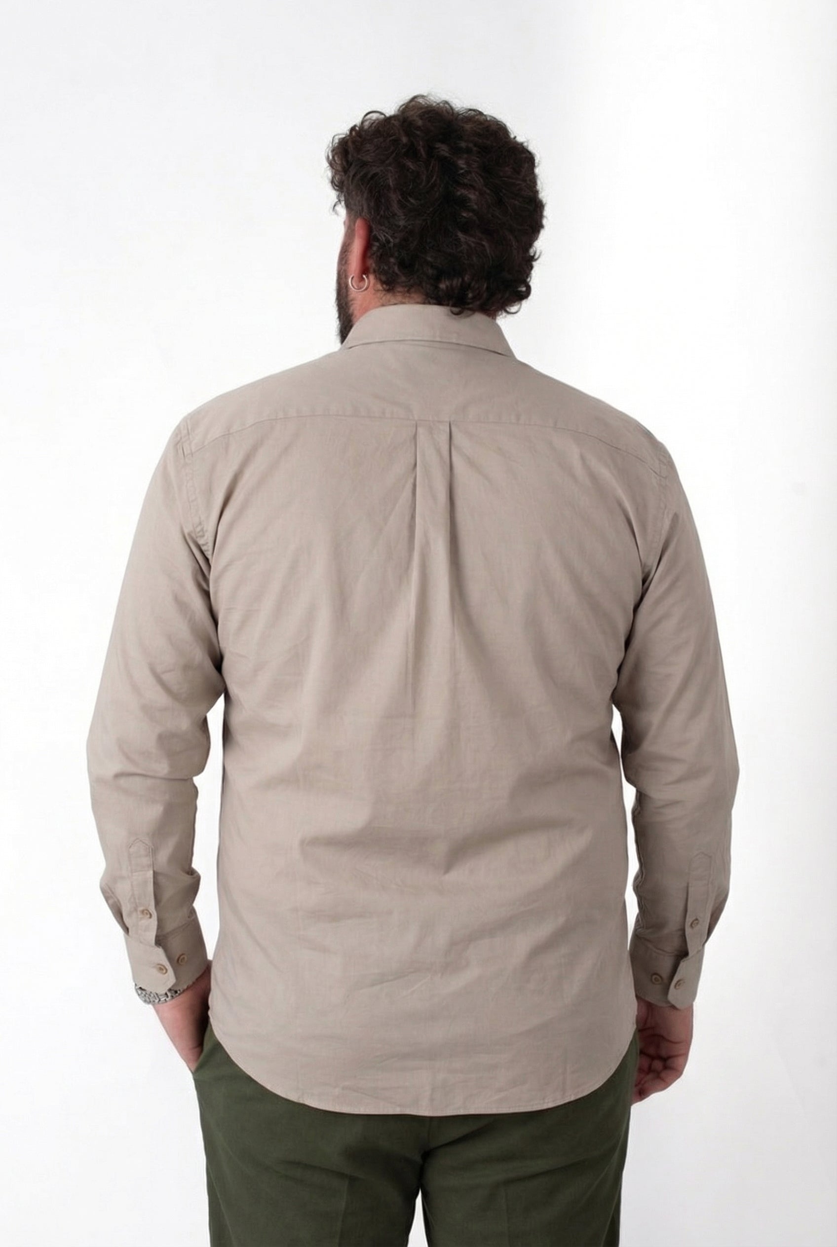 Camicia Beige Uomo Taglie Forti