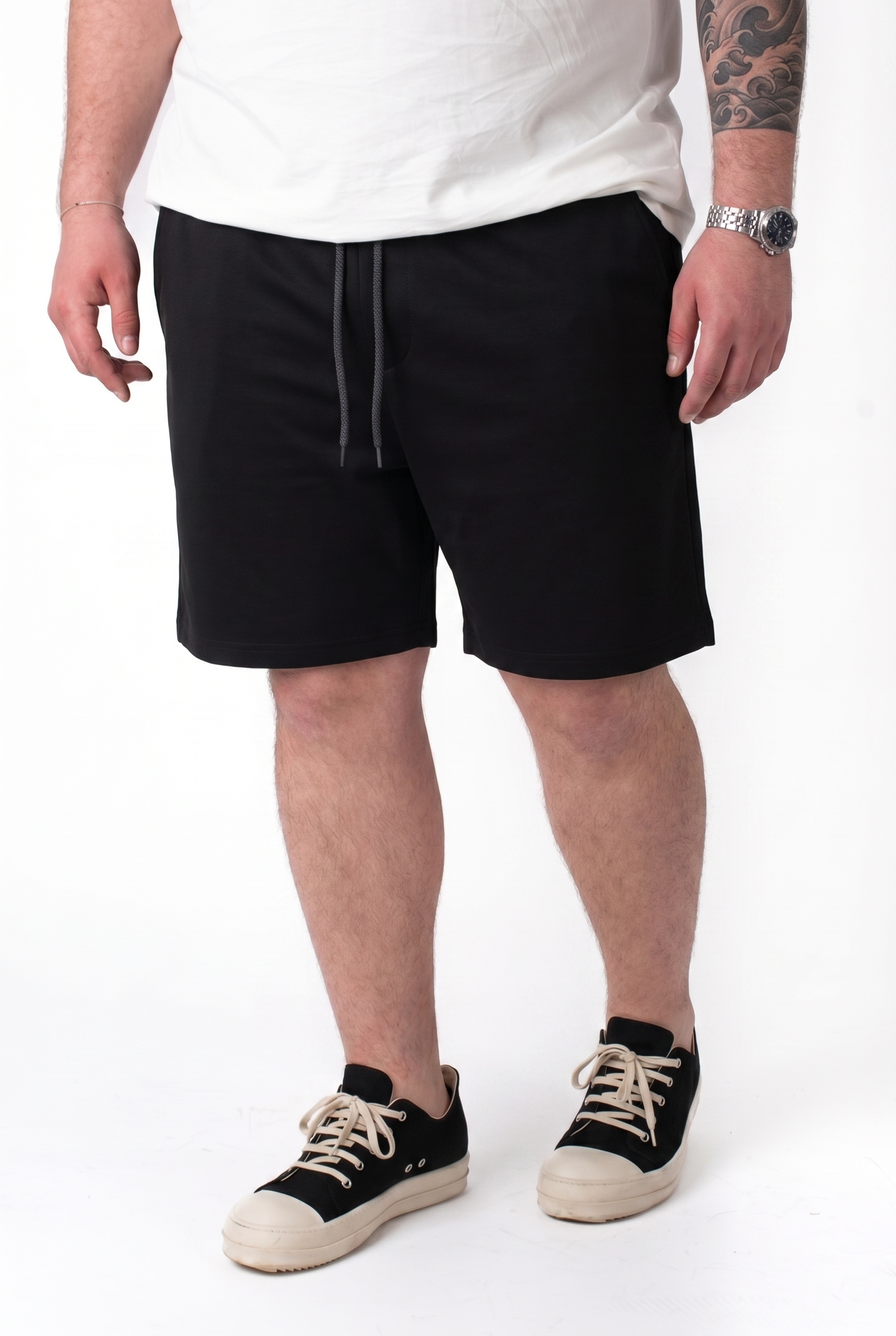 Bermuda Infinity Nero con Bustino in Molla Uomo Taglie Forti