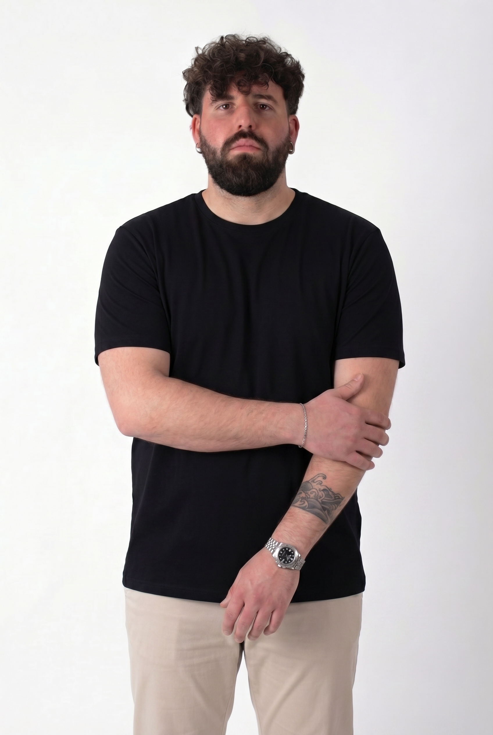 T-Shirt Nera Basic Summer Uomo Taglie Forti