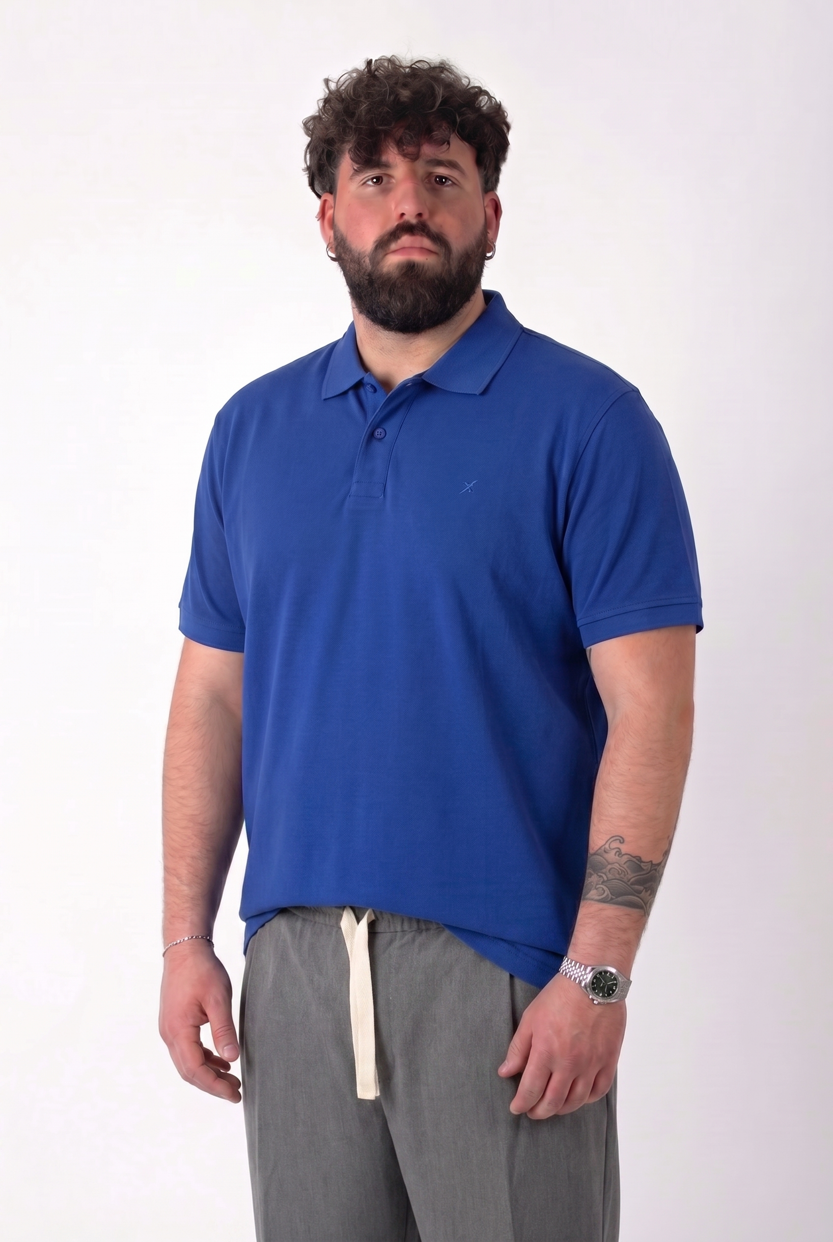 Polo MaxFort Steel Blue Uomo Taglie Forti