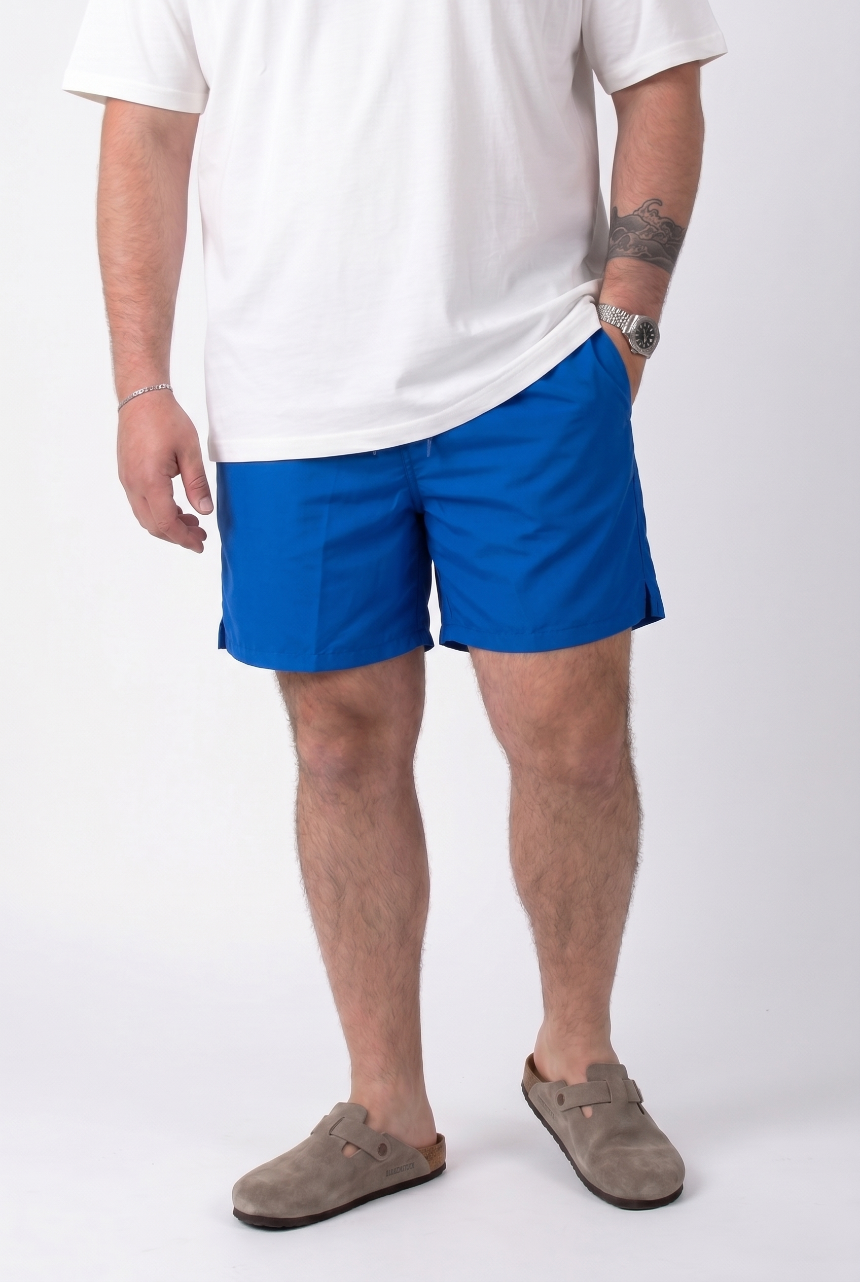 Costume da Bagno Blu Royal Monocolore Uomo Taglie Forti