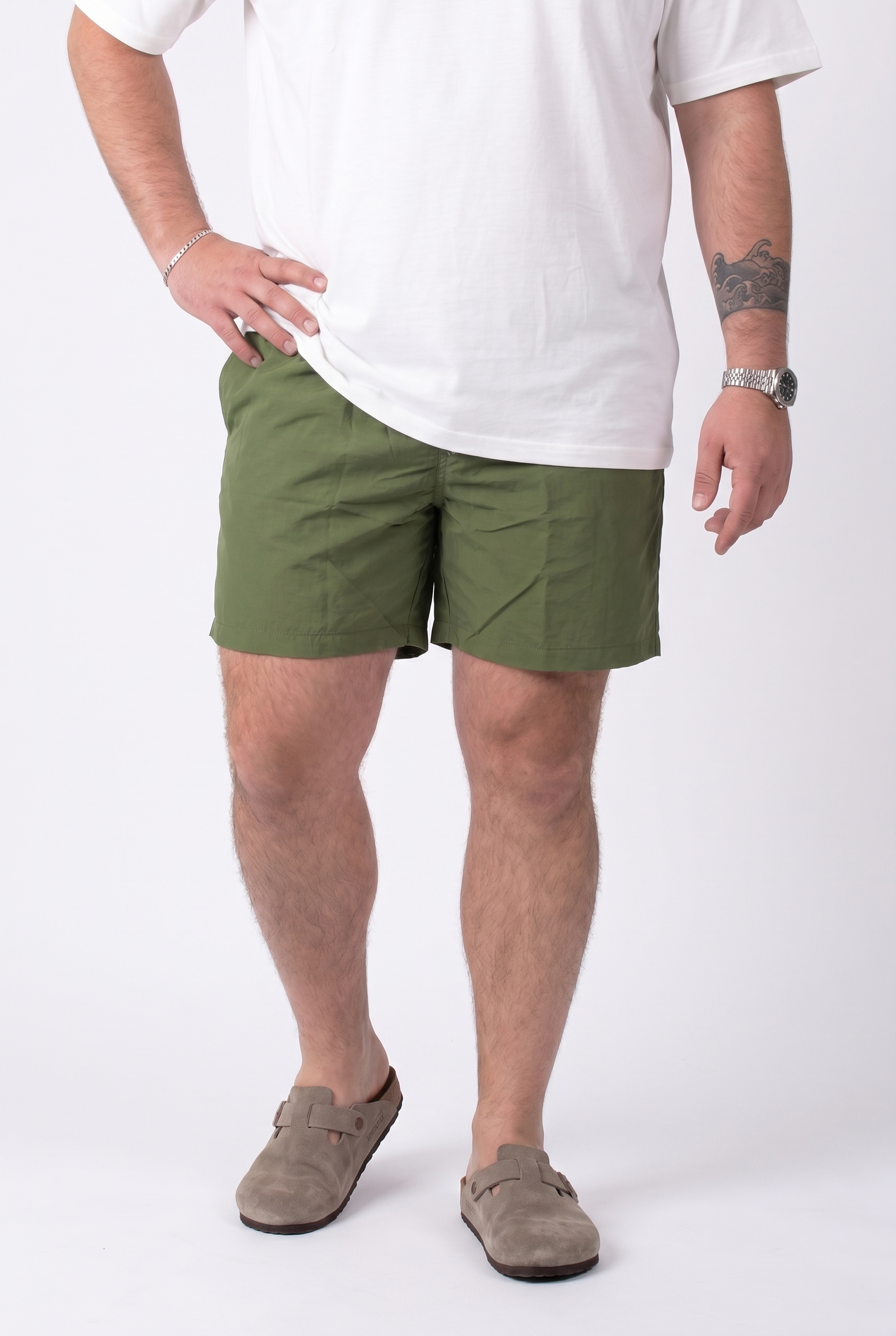 Costume da Bagno Verde Militare Monocolore Uomo Taglie Forti