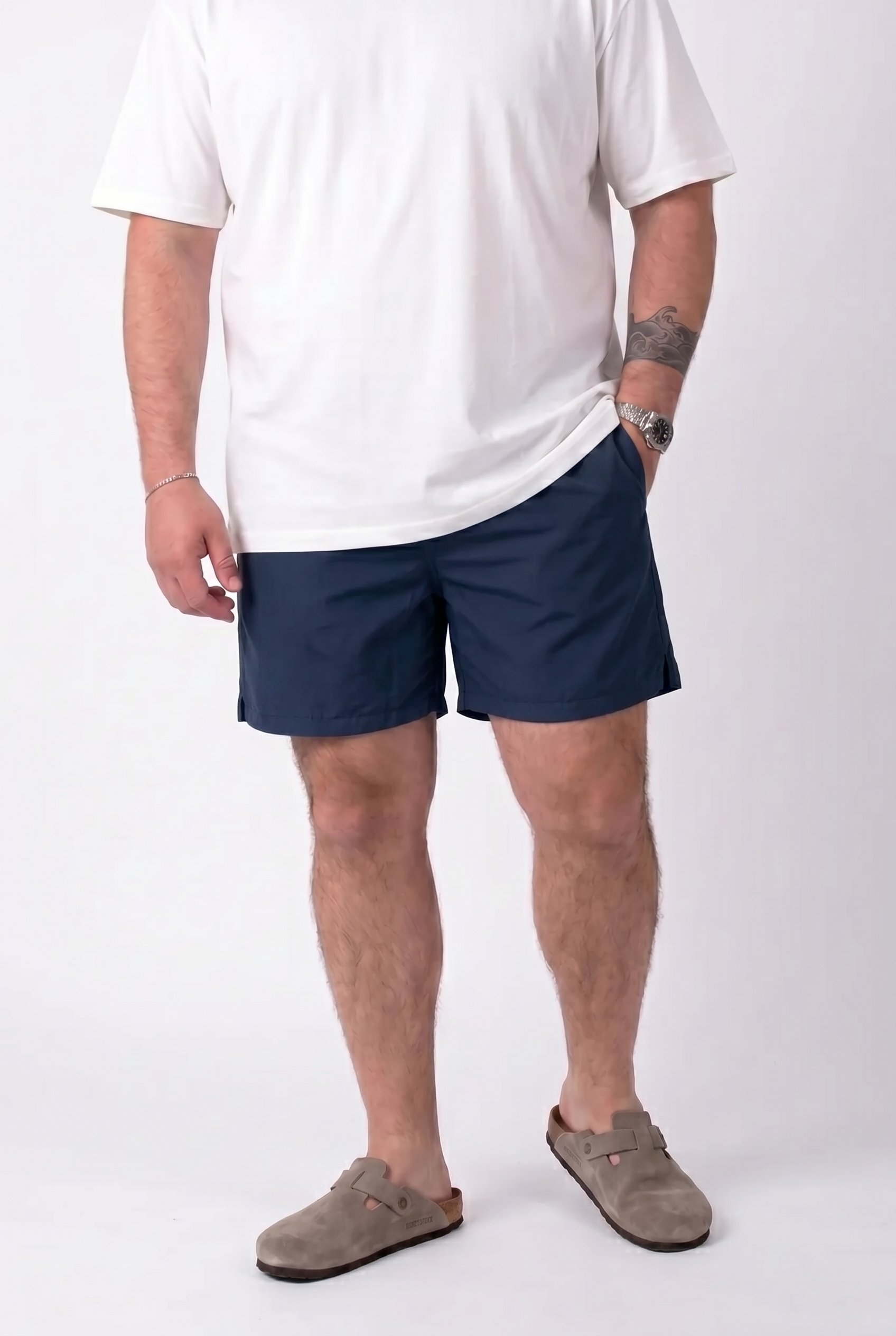 Costume da Bagno Blue Navy Monocolore Uomo Taglie Forti