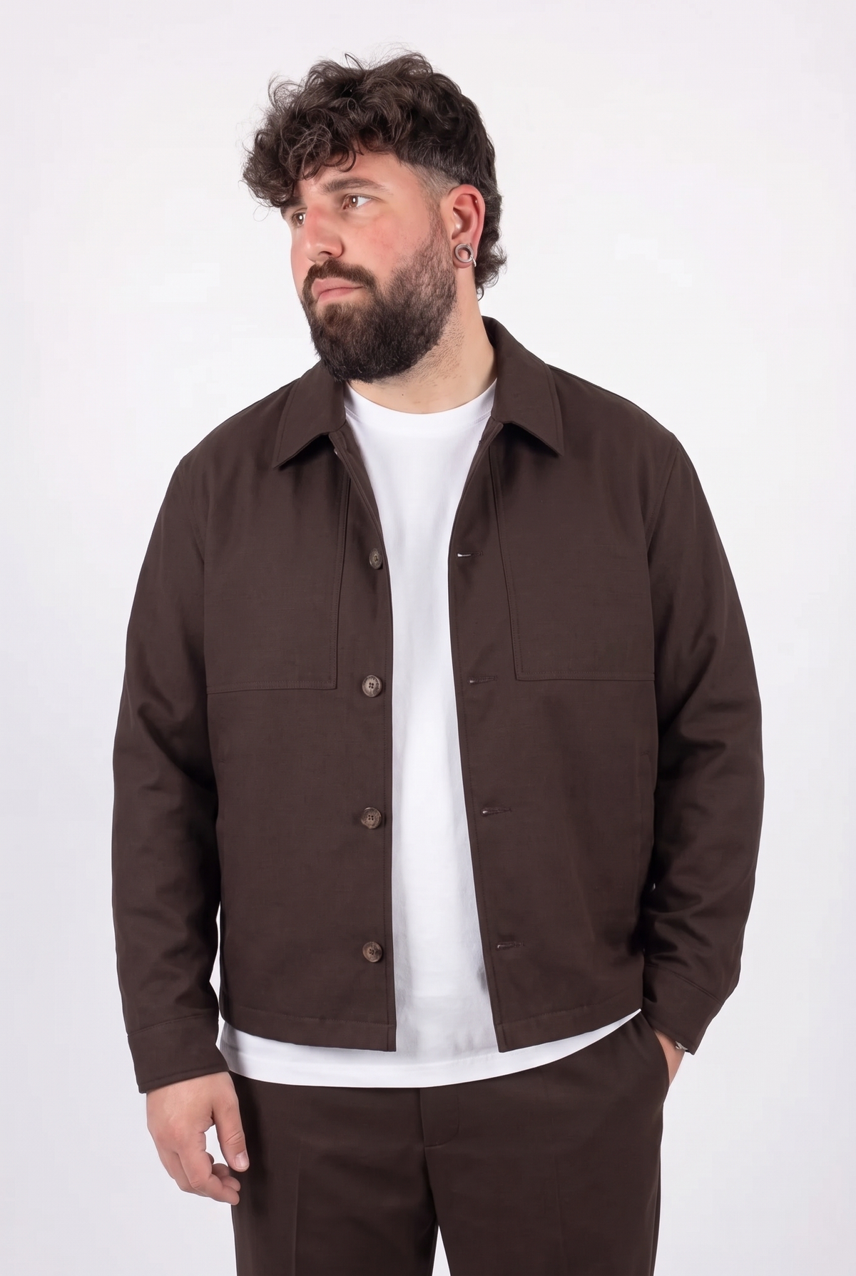 Giacca Shibuya Moro Colletto Classico con Bottoni Uomo Taglie Forti