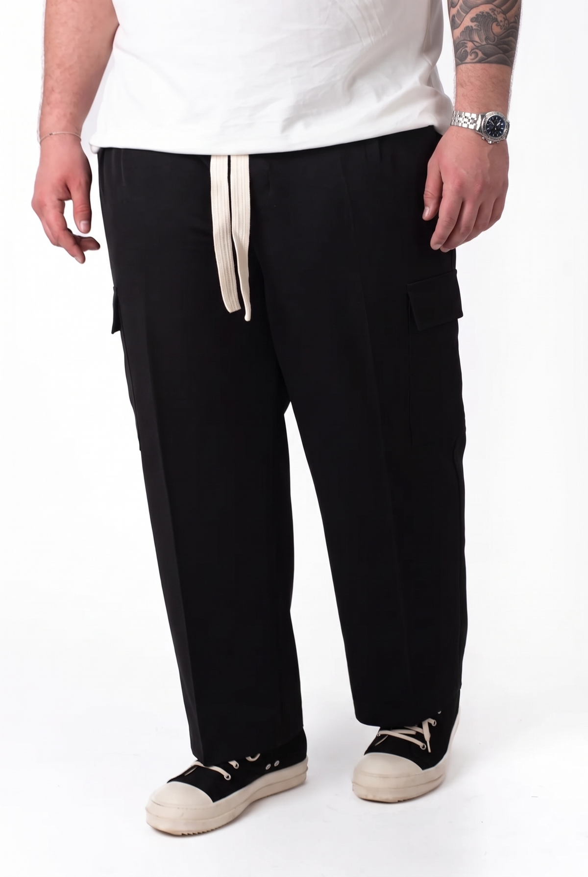 Pantaloni Seoul Cargo Nero Uomo Taglie Forti