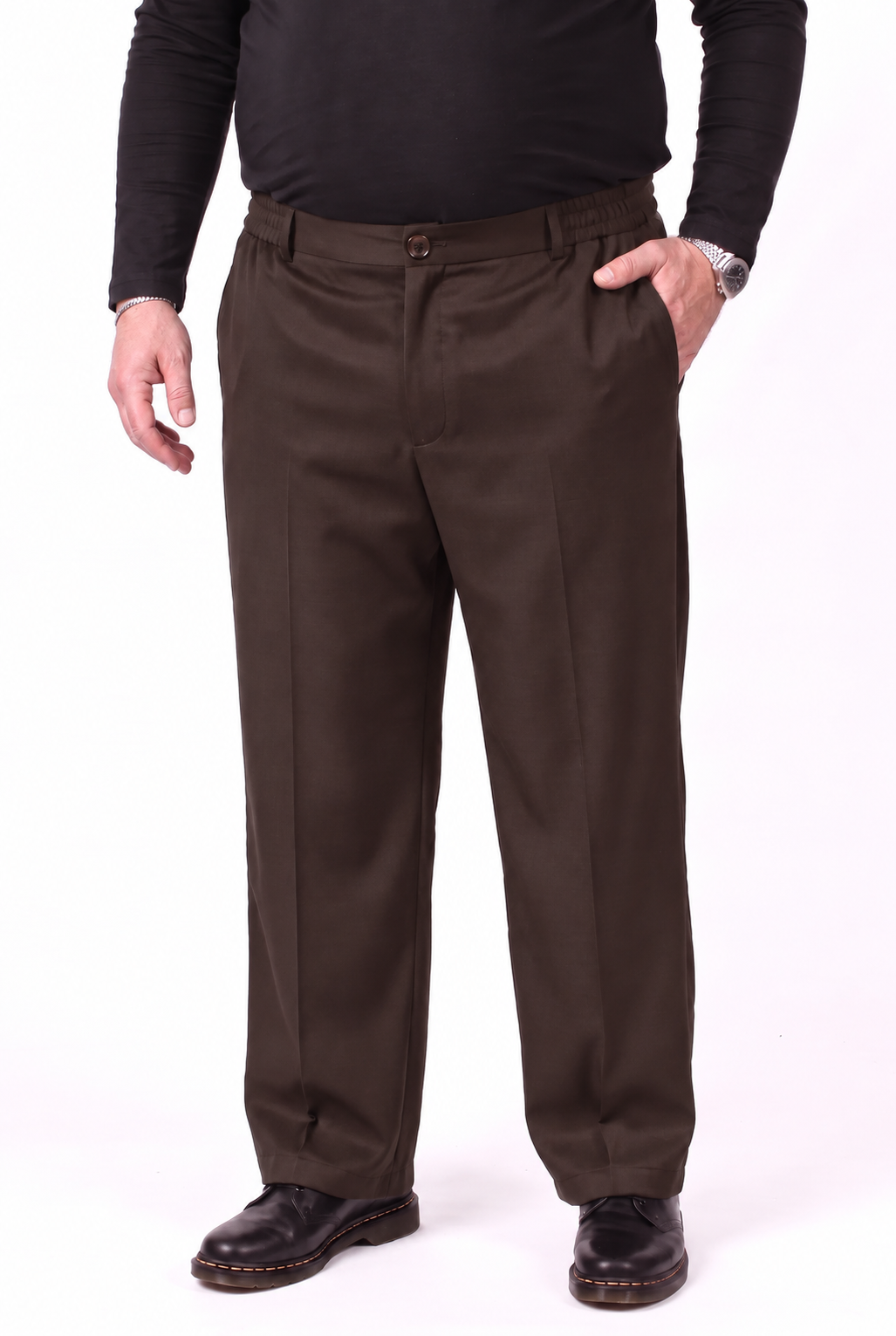 Pantalone Shibuya Moro Gamba Larga con Bustino in Molla Uomo Taglie Forti